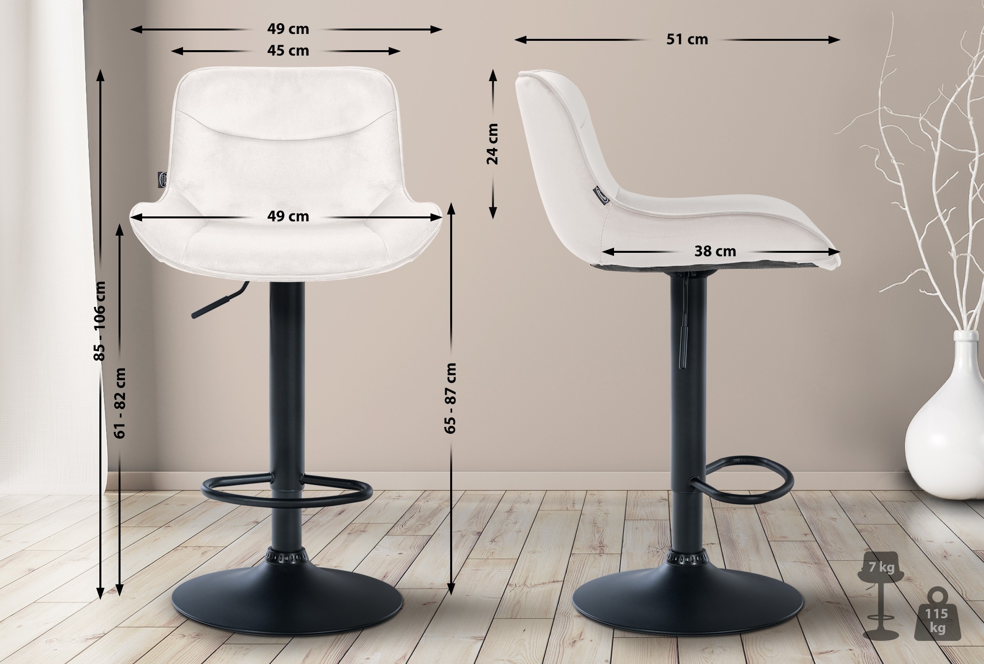 Barhocker Vonore Samt