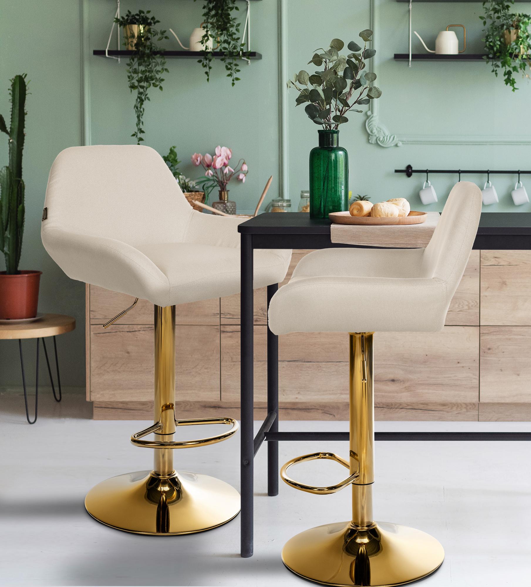 2er Set Barhocker Braga Gold Stoff