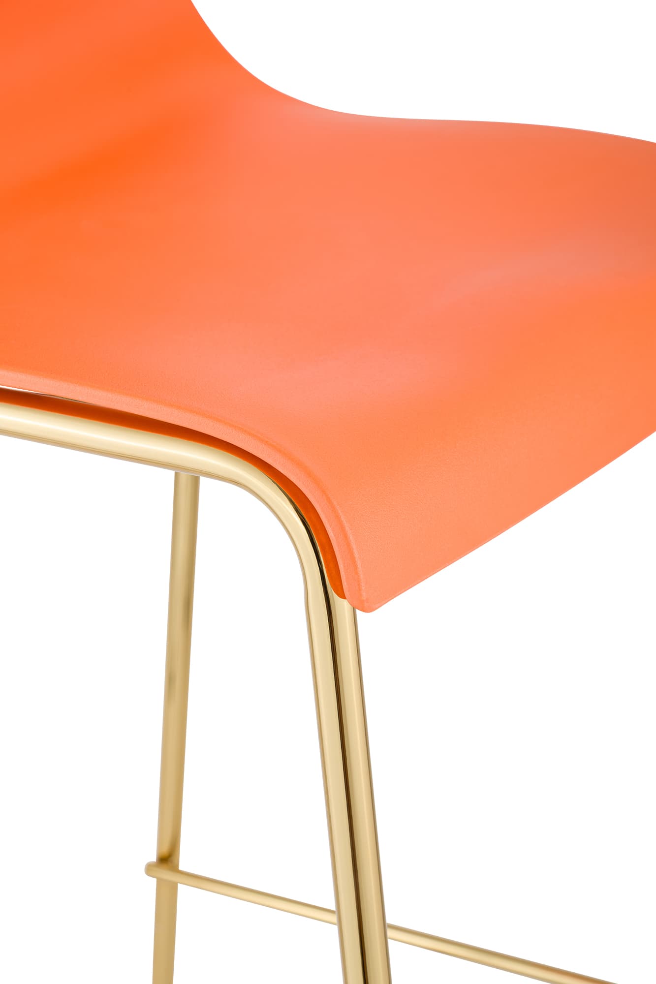 2er Set Barhocker Hover Kunststoff Vierfußgestell Gold