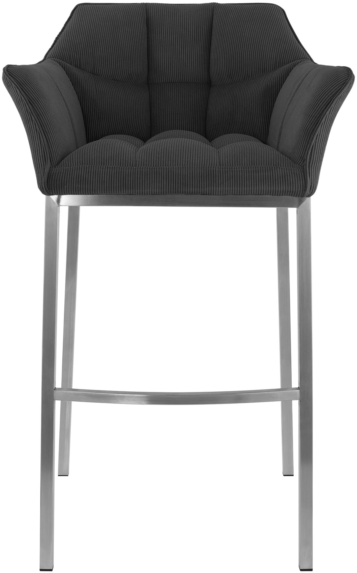 Barhocker Damaso Cord mit Vierfußgestell