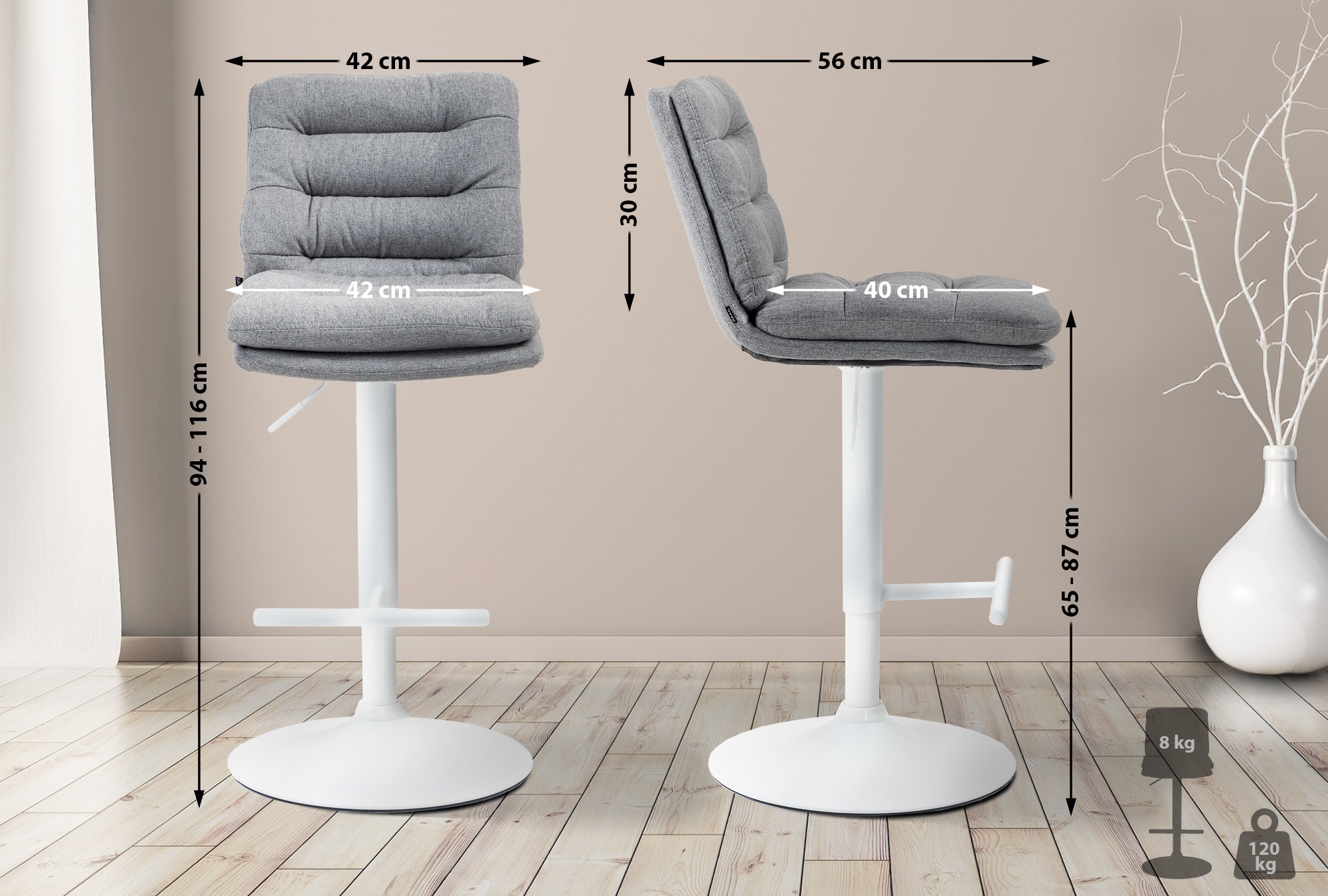 Barhocker Damar Stoff