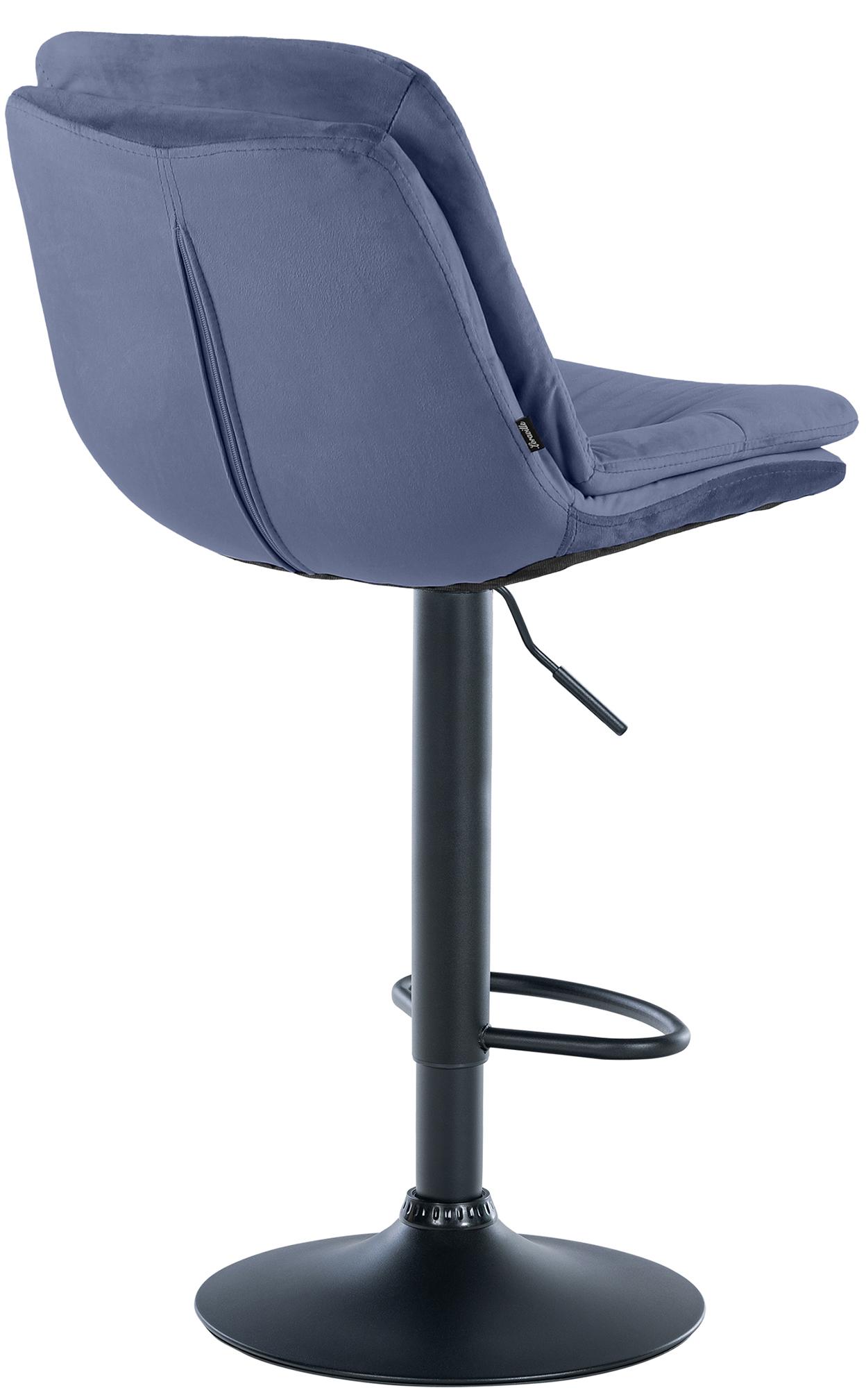 Barhocker Laurel Samt Metall matt schwarz blau