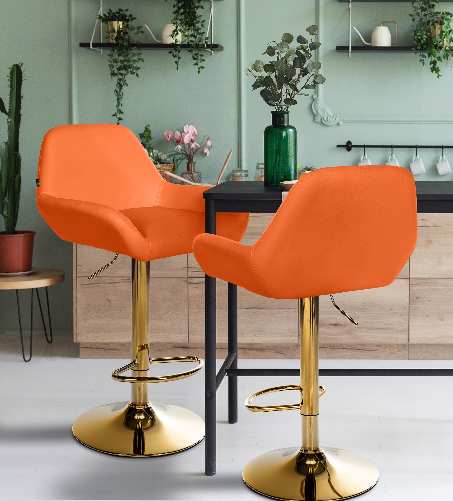2er Set Barhocker Braga Gold Kunstleder