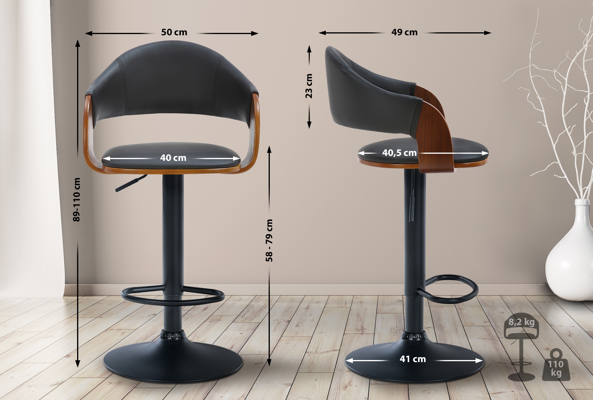 2er Set Barhocker Nilse Kunstleder