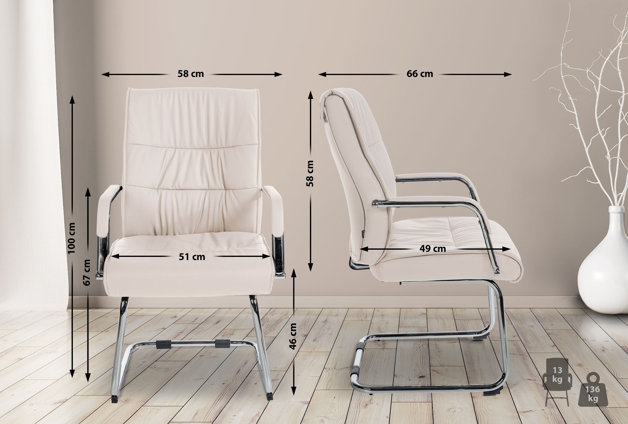 2er Set Besucherstühle Sievert