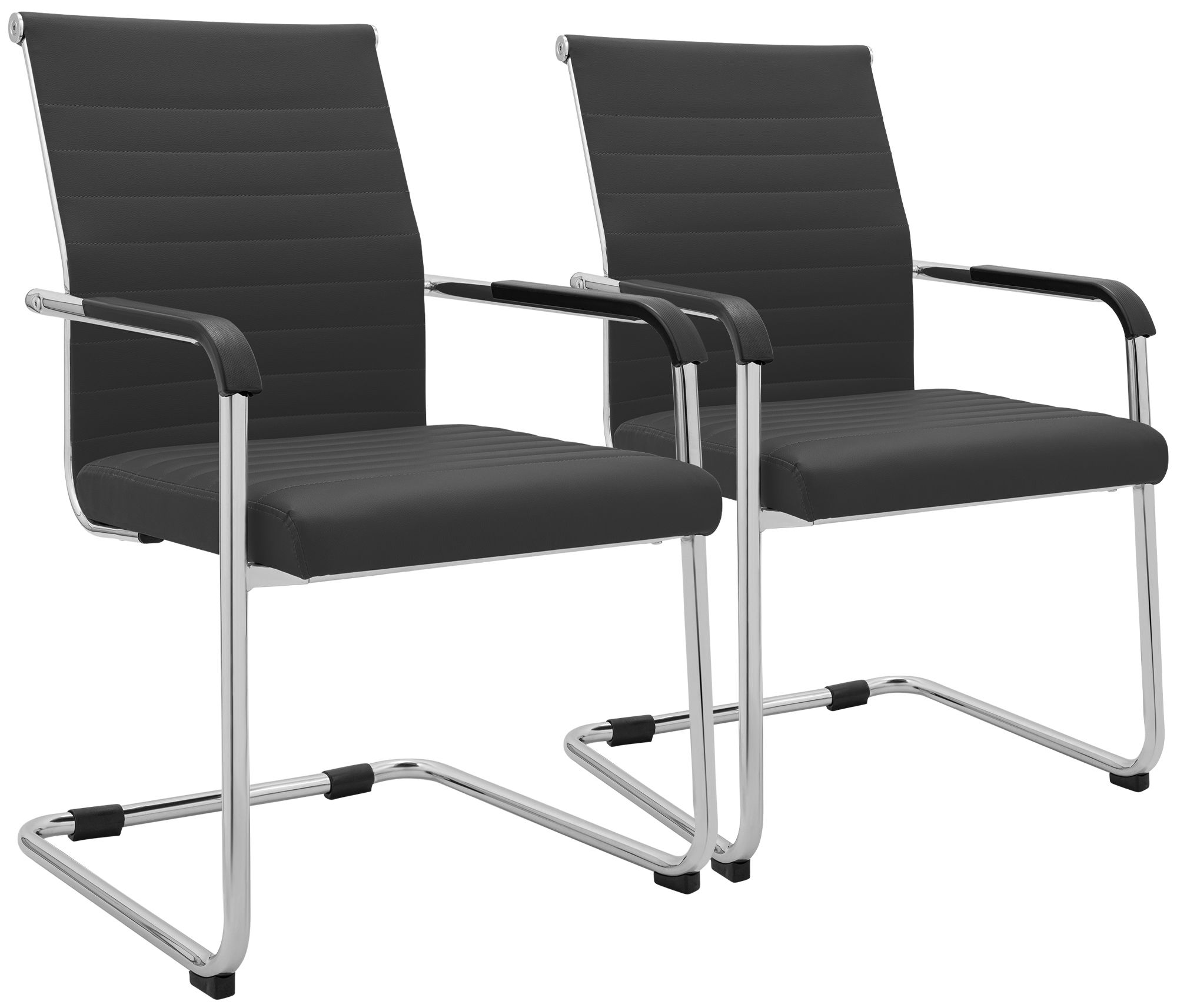 2er Set Freischwinger Hakon Lederoptik grau
