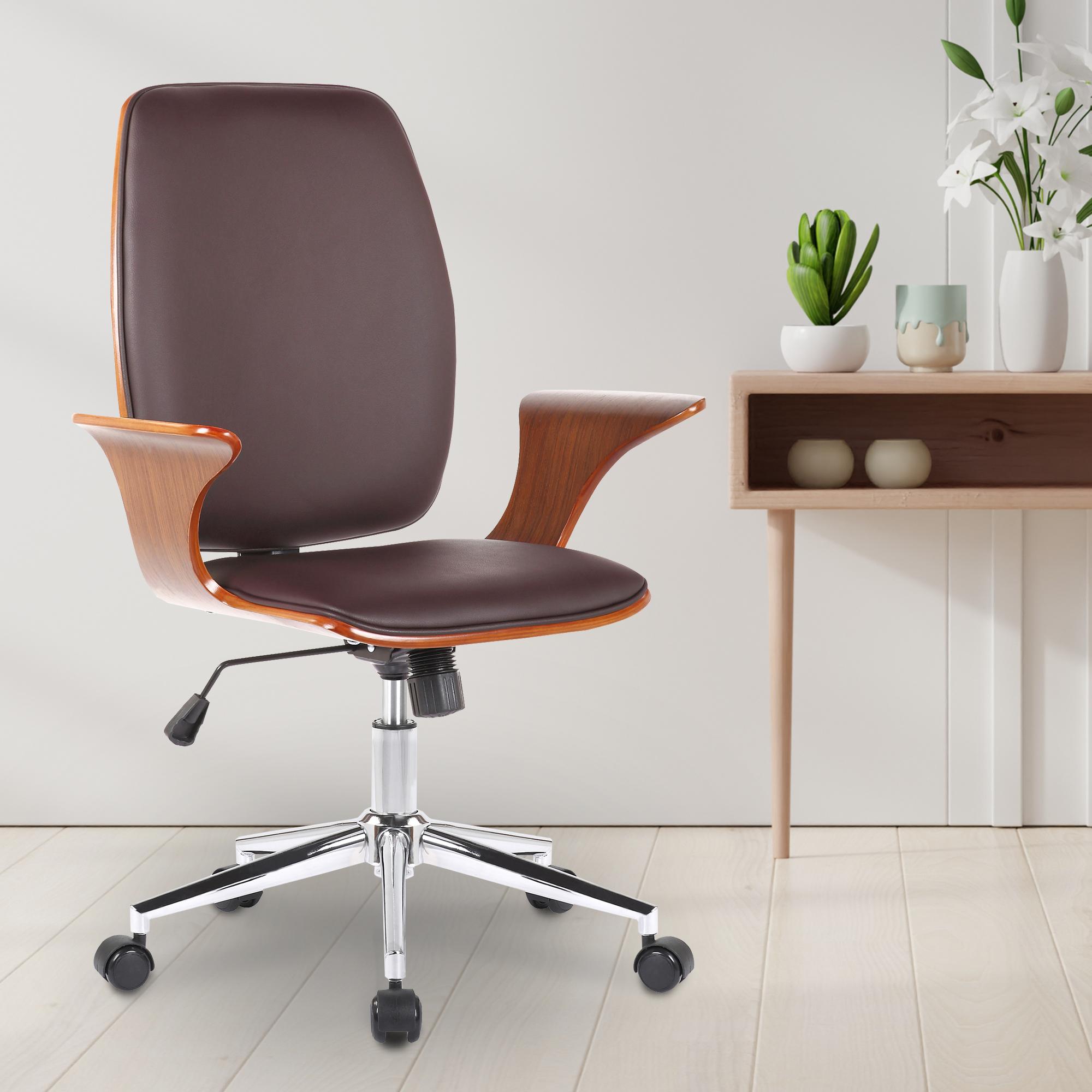 Bürostuhl Burbank walnuss/braun Kunstleder