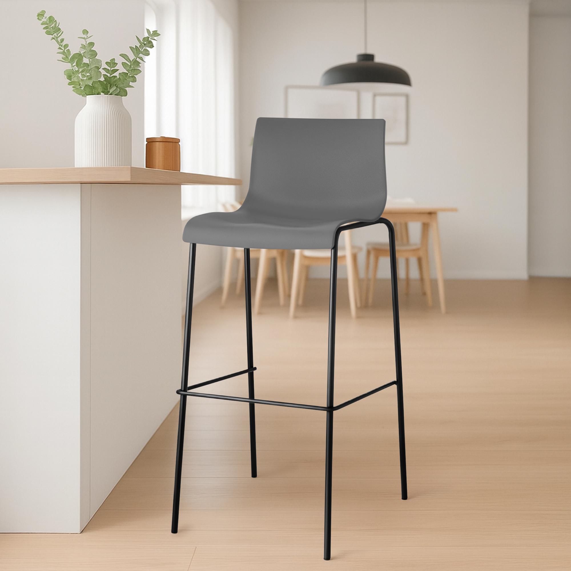 2er Set Barhocker Hover Kunststoff 4-Fuß Gestell