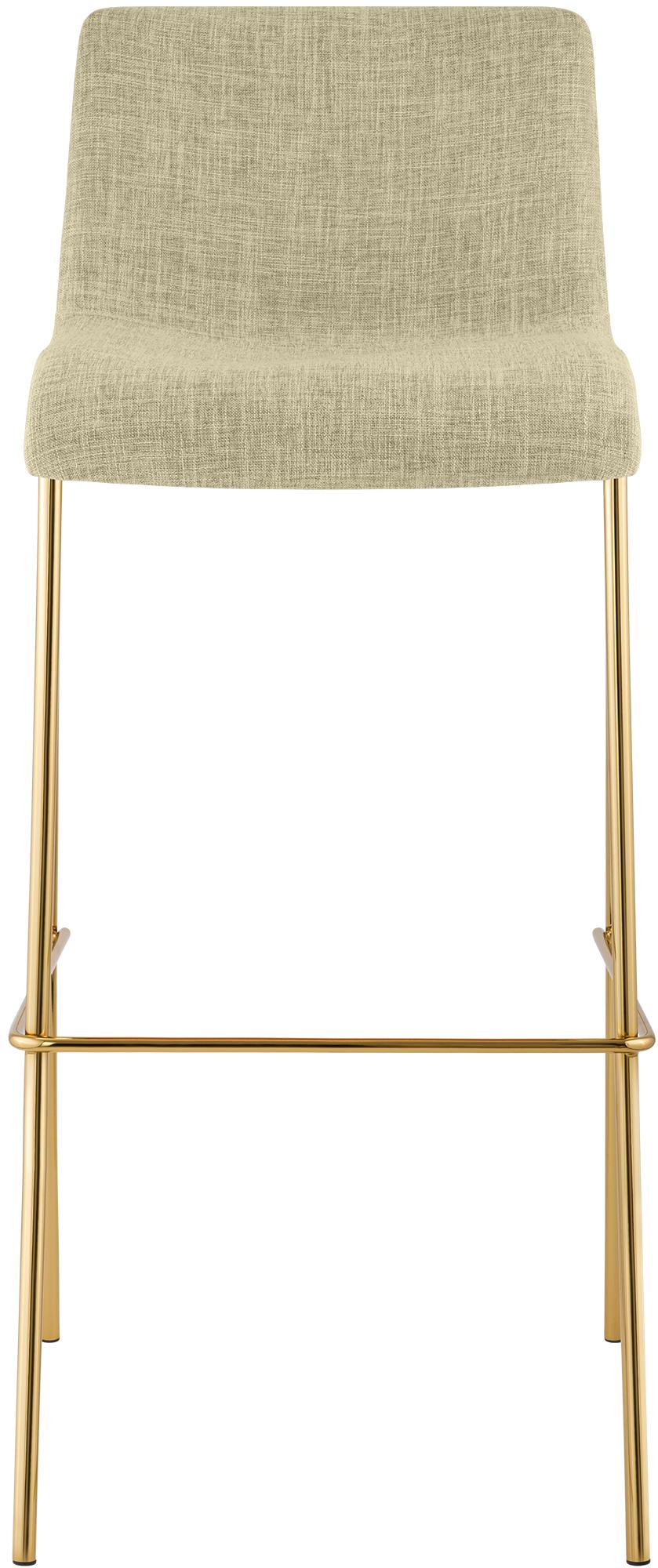 2er Set Barhocker Hover Stoff Vierfußgestell Gold
