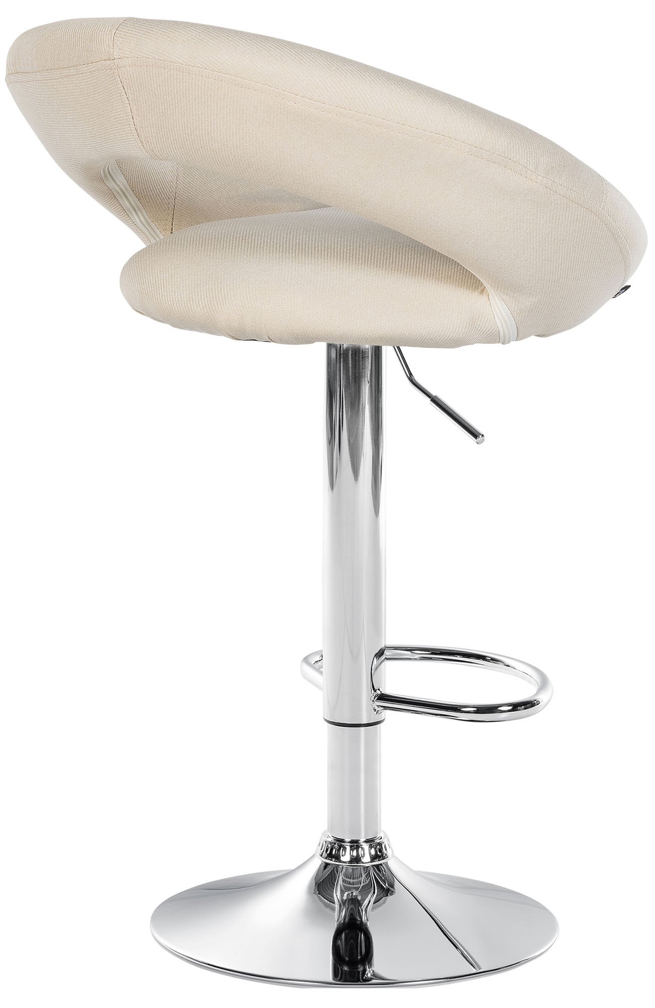 2er Set Barhocker Olinda Stoff creme chrom