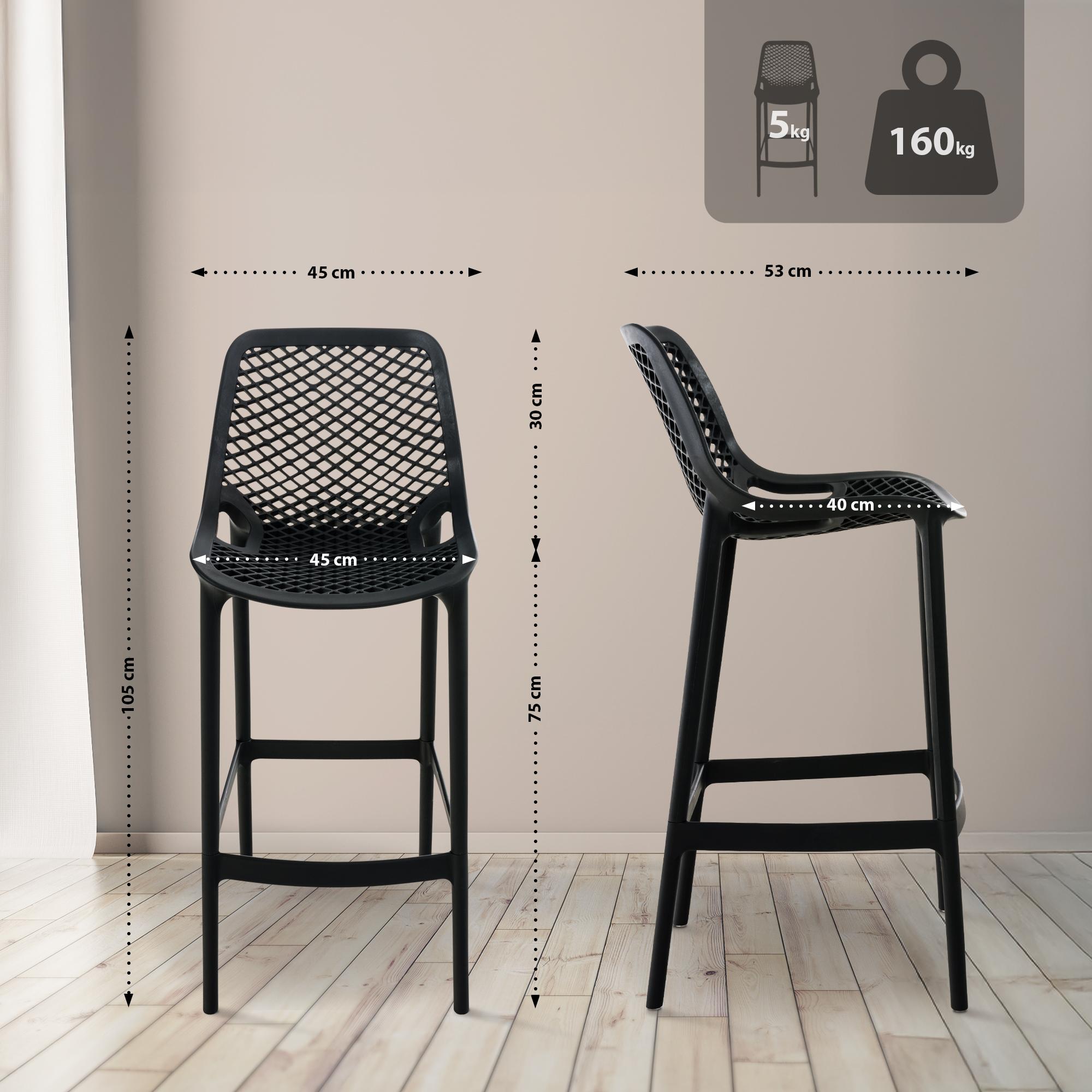2er Set Outdoor Barhocker Air