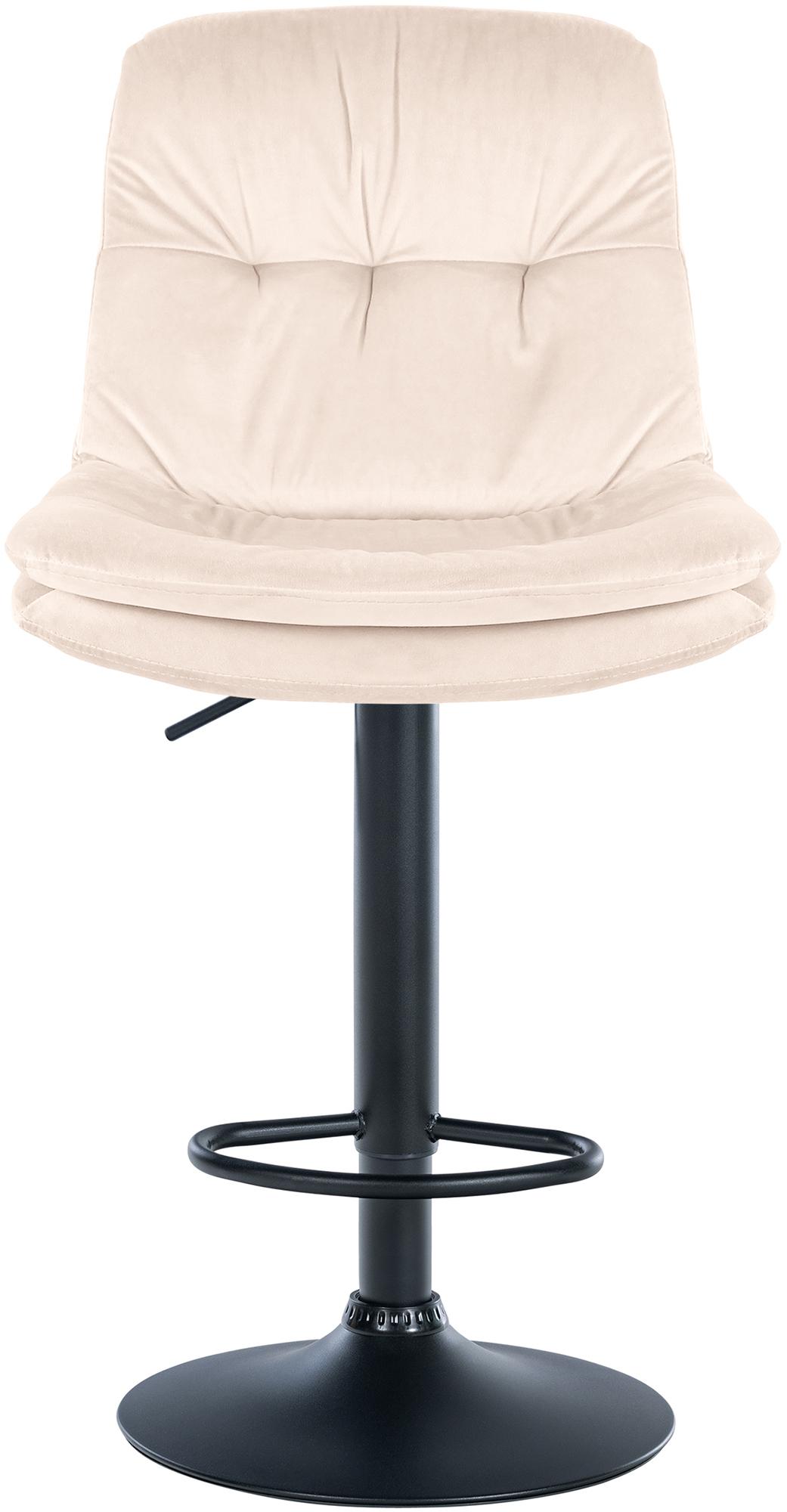Barhocker Laurel Samt Metall matt schwarz creme