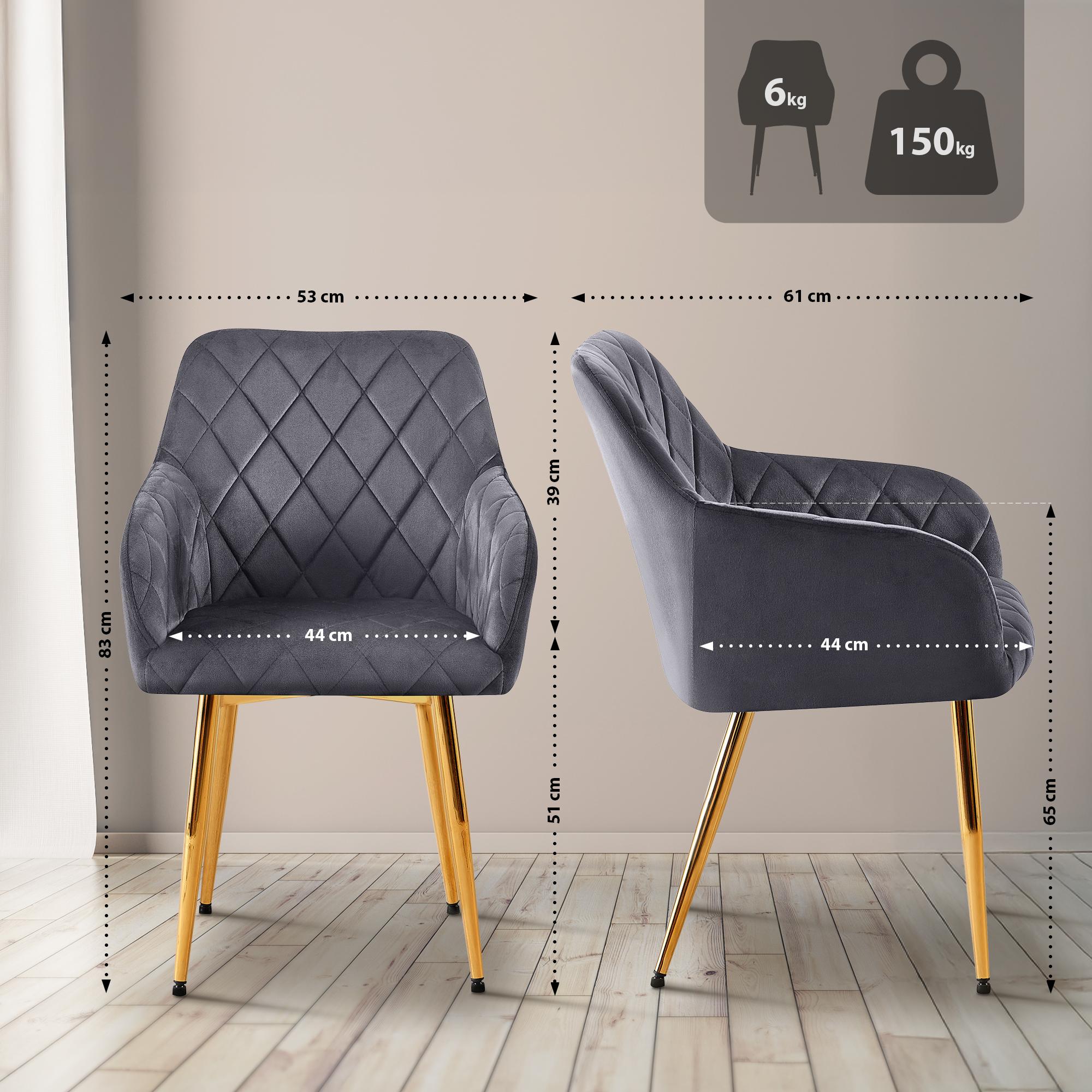 2er Set Esszimmerstühle Monett Samt