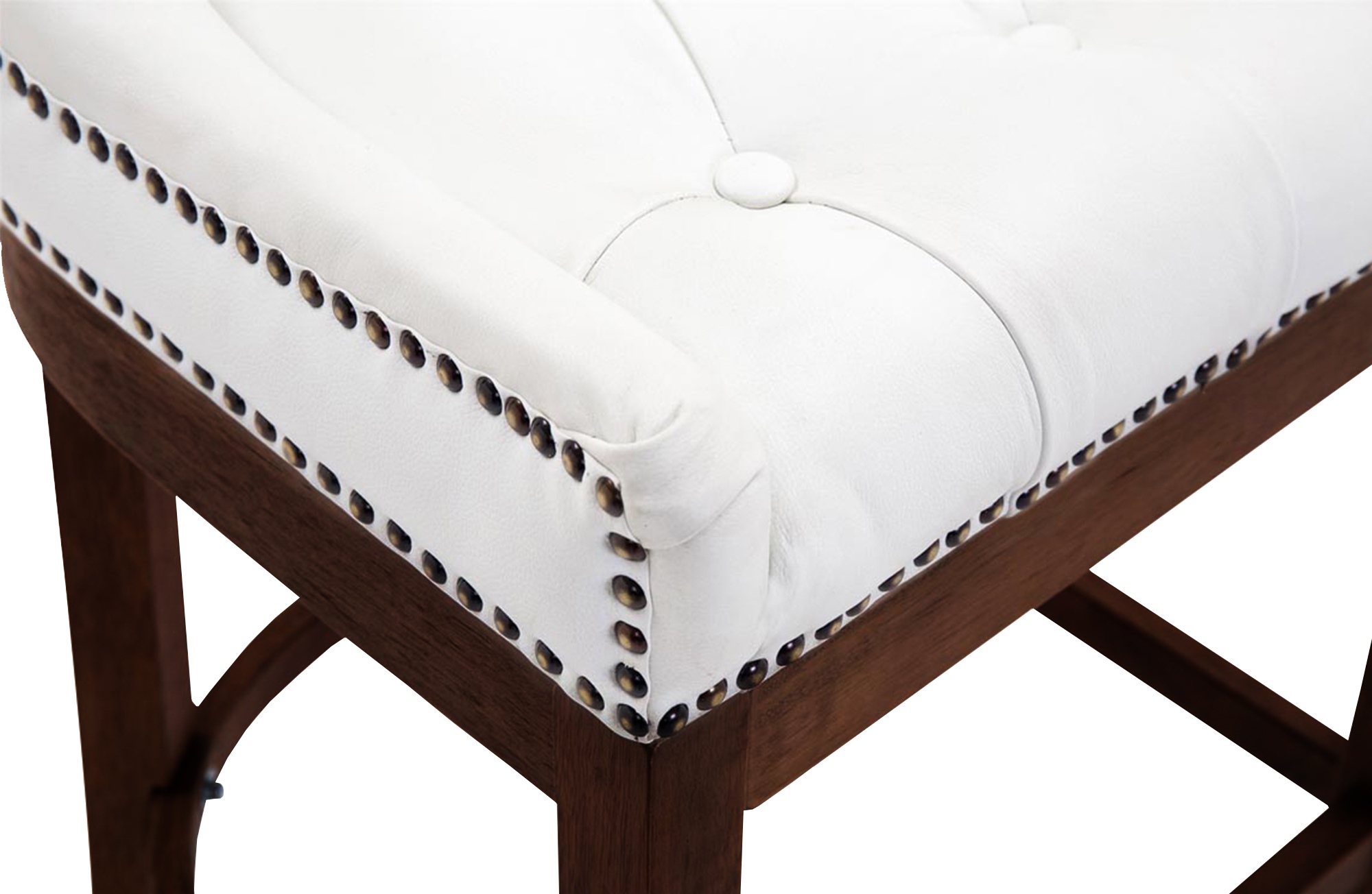 Barhocker Lakewood Echtleder, Antik-dunkel weiß