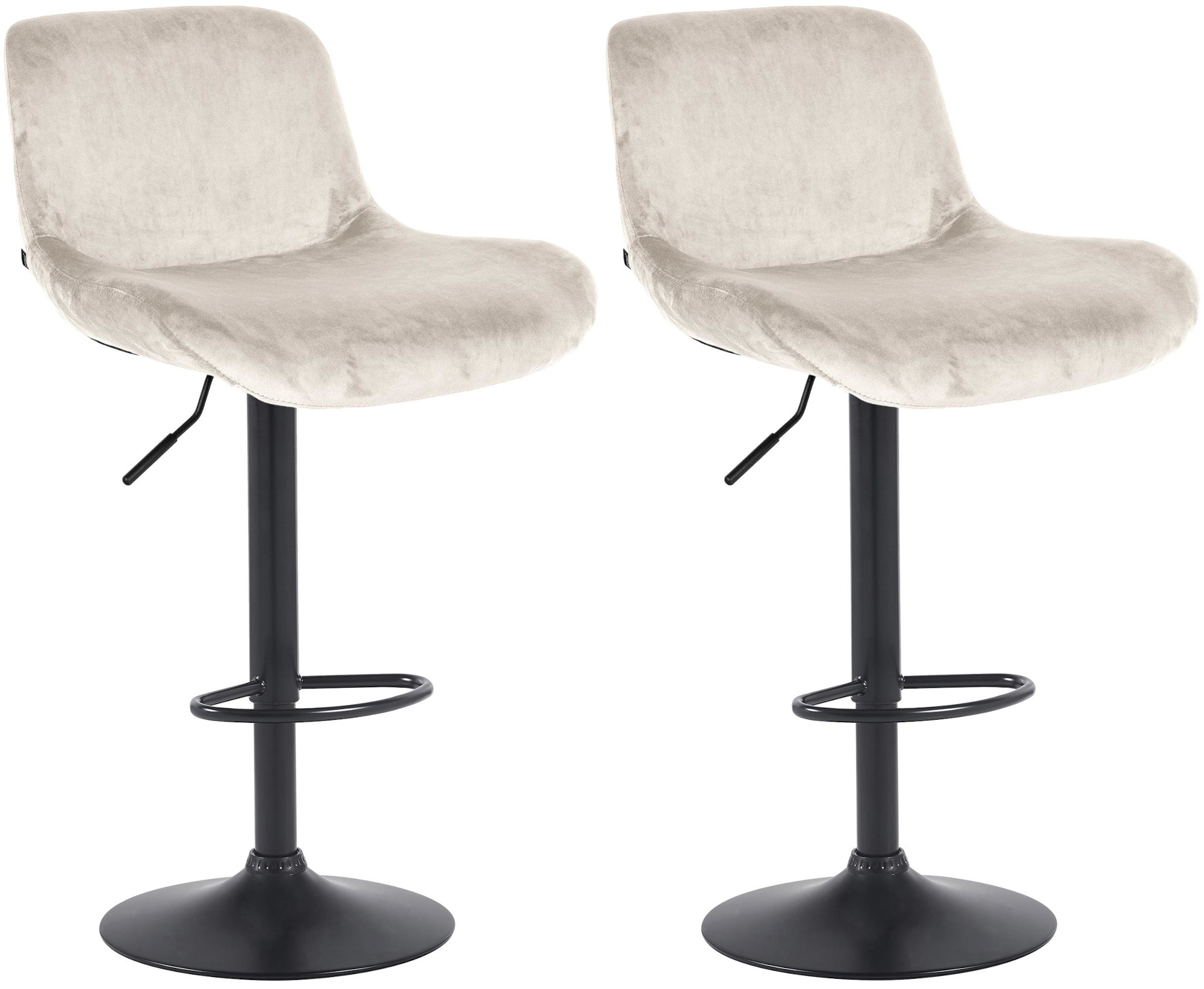 2er Set Barhocker Solon Schwarz creme Samt