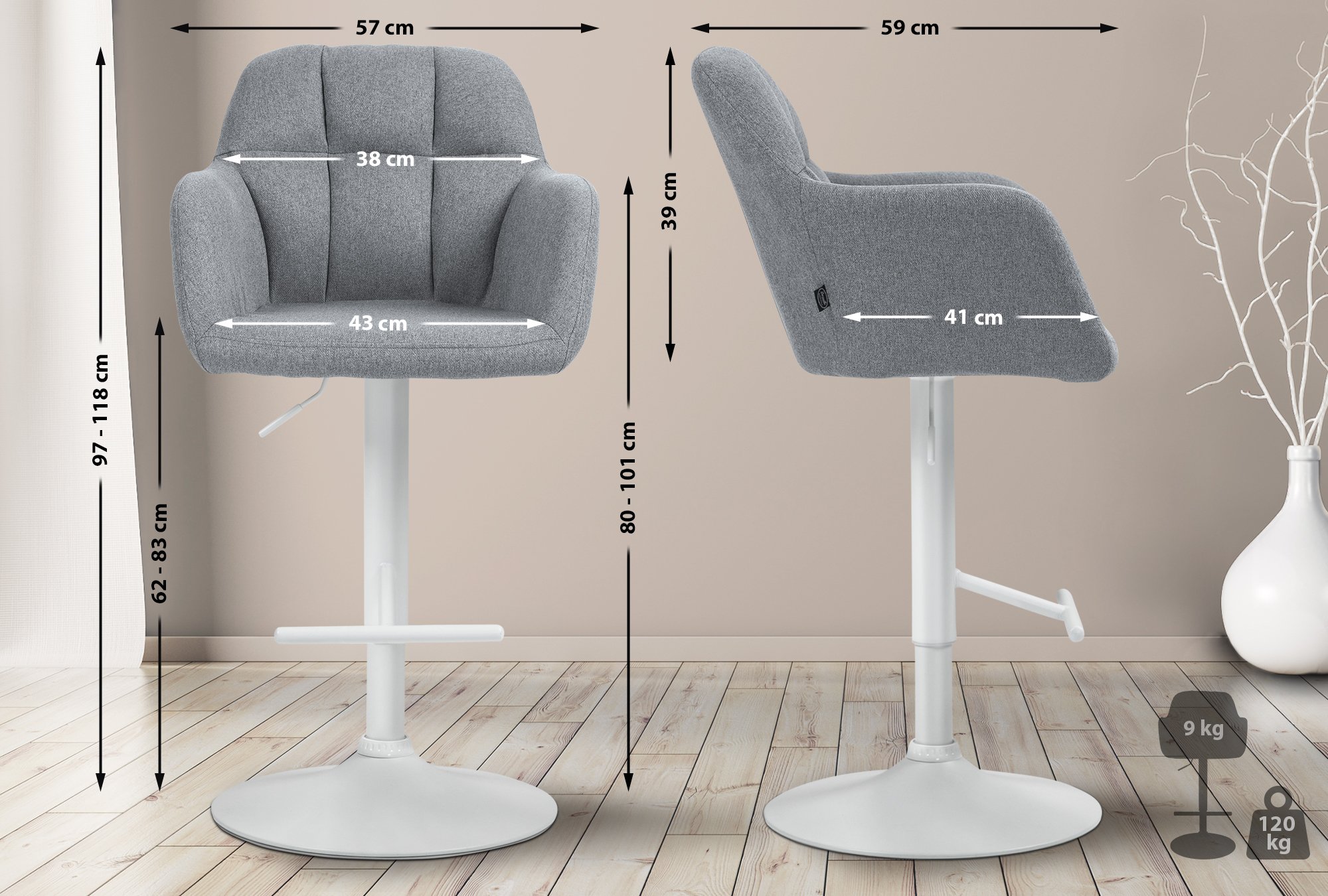 Barhocker Natoma Stoff