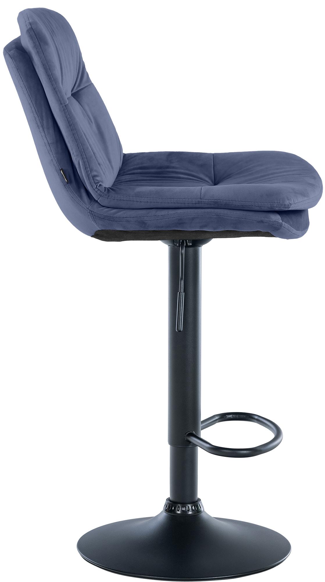 Barhocker Laurel Samt Metall matt schwarz blau