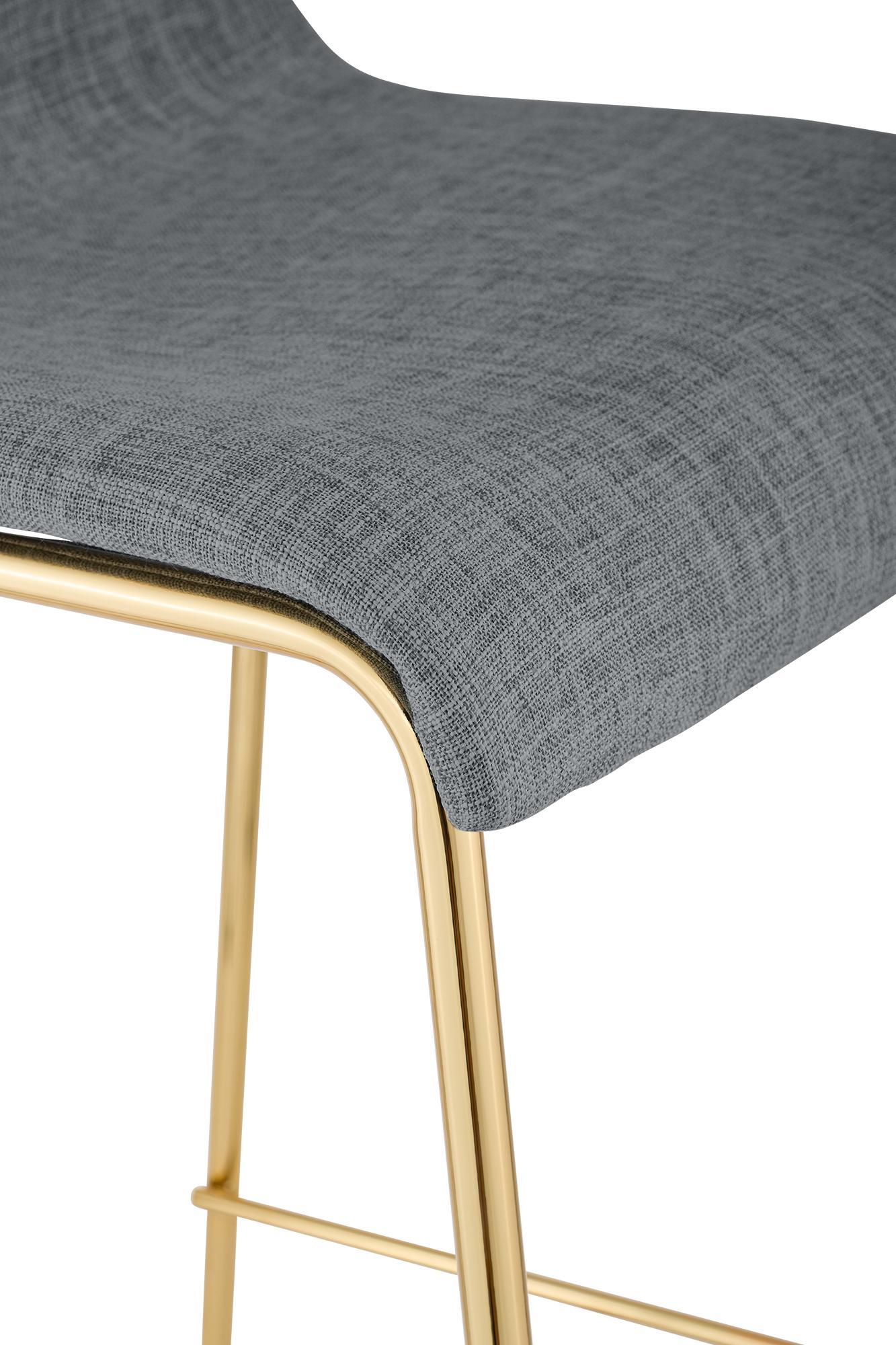 Barhocker Hover Stoff Vierfußgestell Gold
