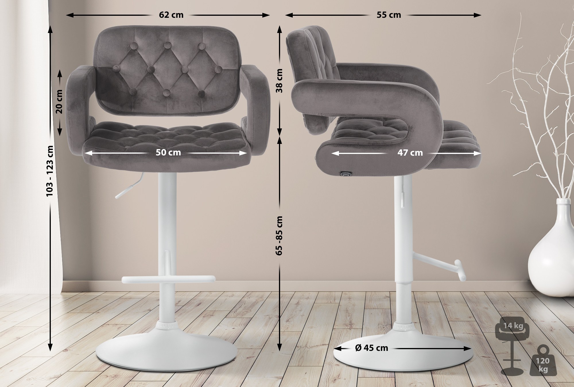 Barhocker Dublin Samt