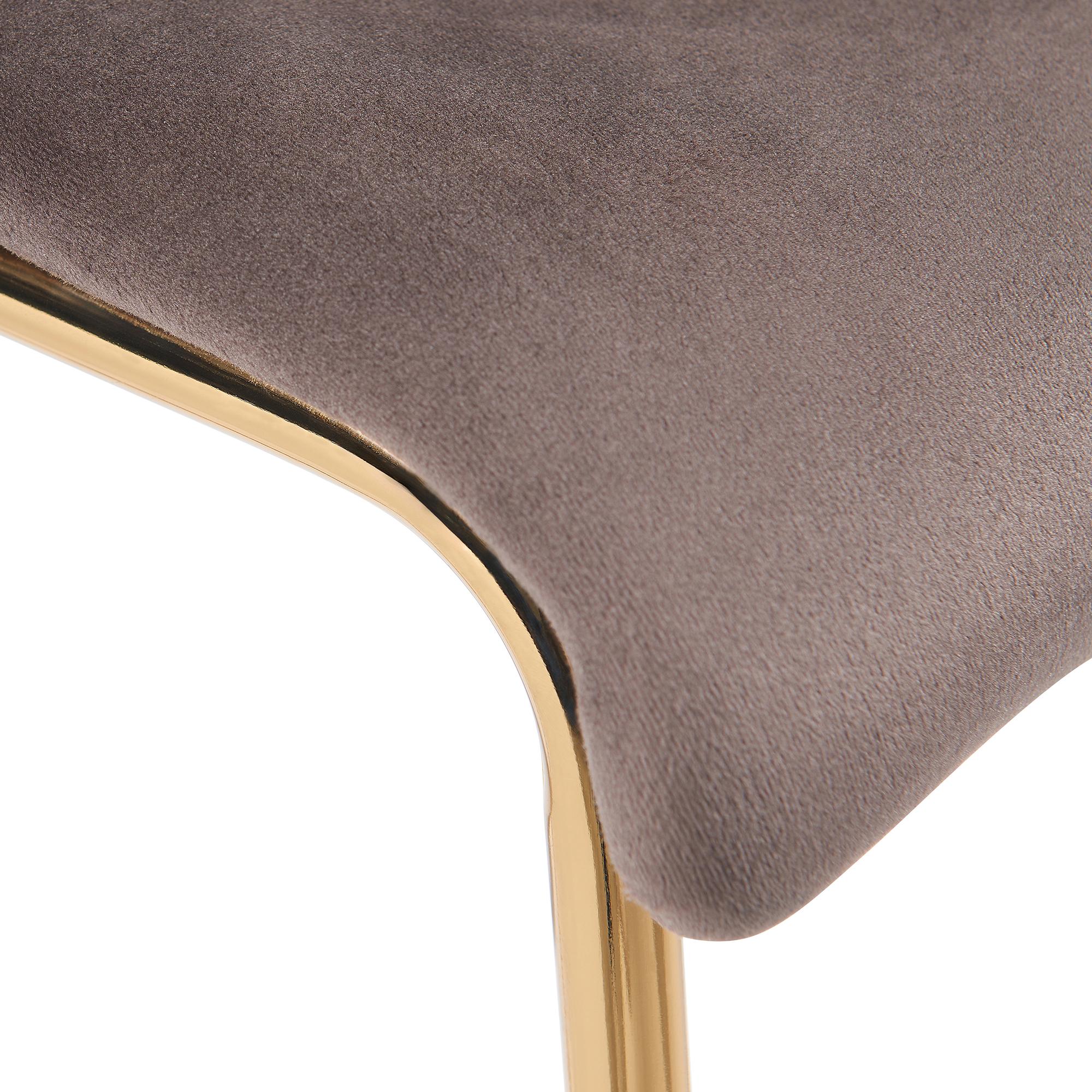 Barhocker Hoover Samt Vierfußgestell Gold