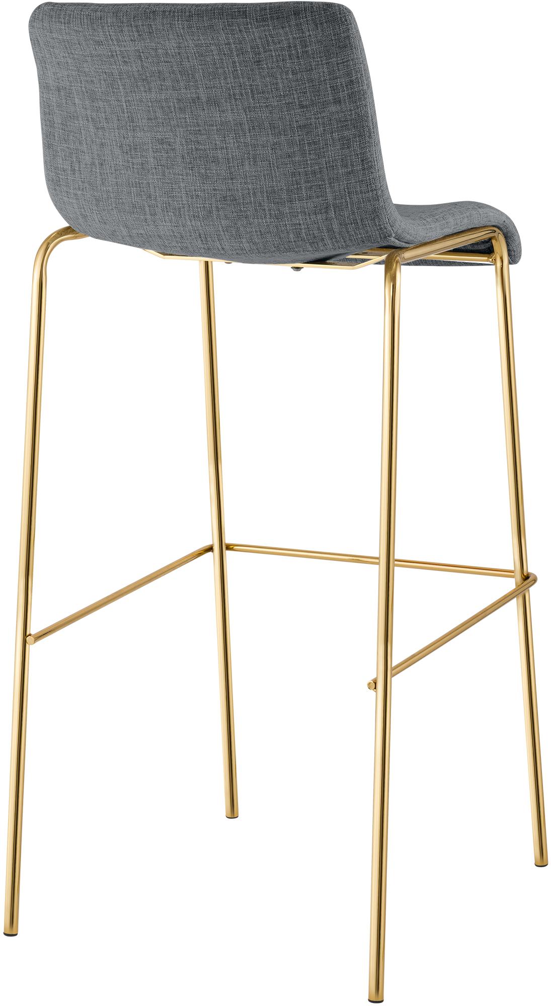 Barhocker Hover Stoff Vierfußgestell Gold