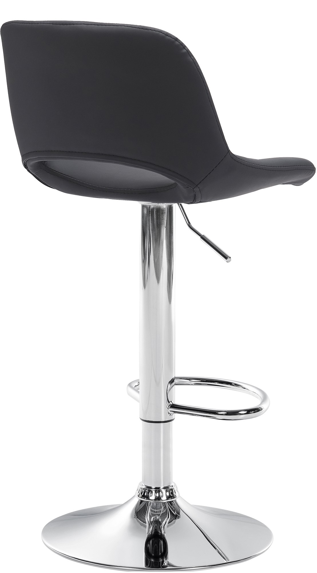Barhocker Camden Kunstleder Metall in Chromoptik schwarz