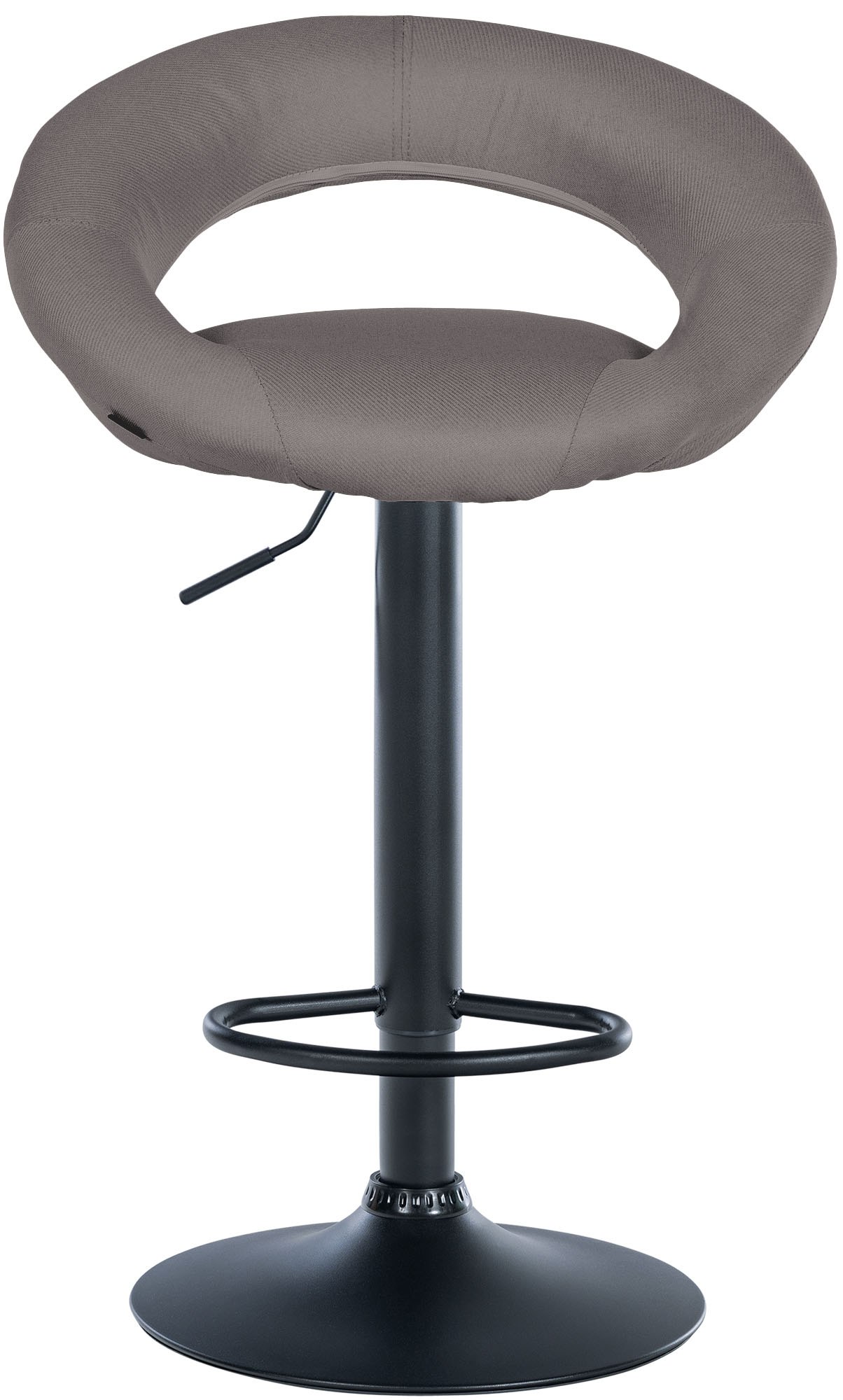 Barhocker Olinda Stoff grau schwarz