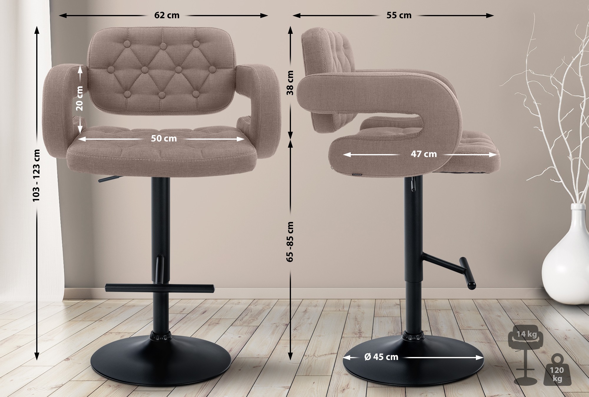 Barhocker Dublin Stoff