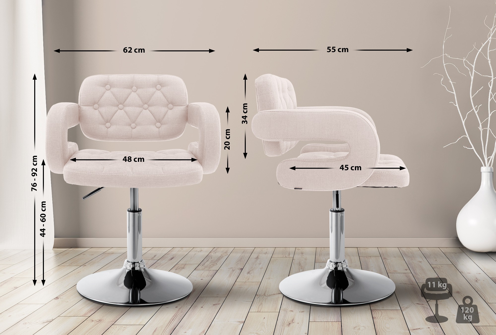 Lounger Dublin Stoff beige