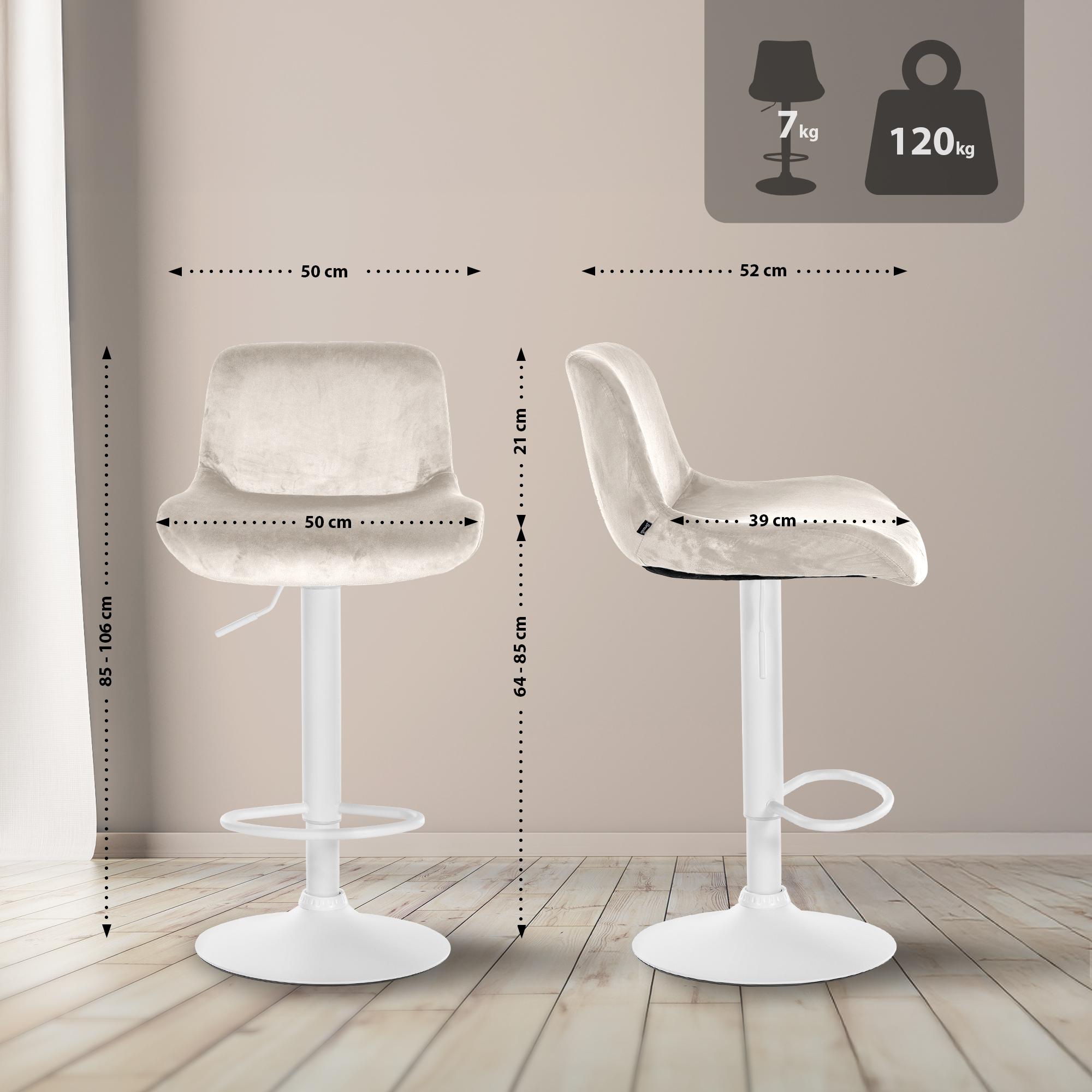 2er Set Barhocker Solon Weiß