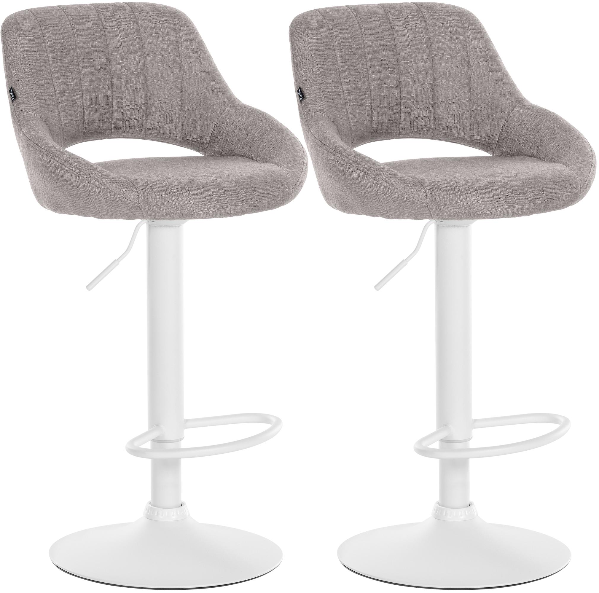 2er Set Barhocker Milet Samt creme/Metall matt weiss 2er Set Barhocker Milet Samt creme/Metall matt weiss