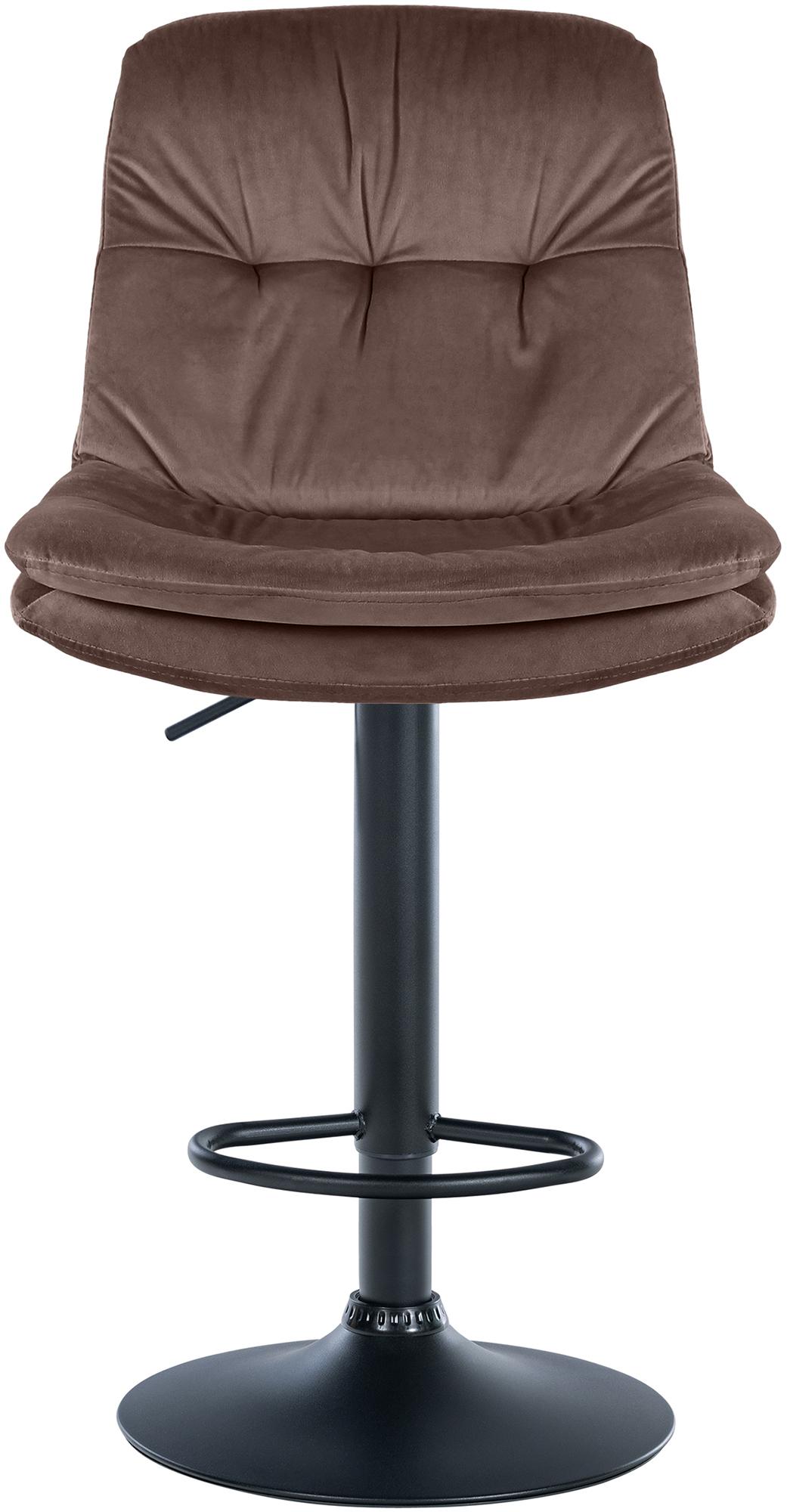 Barhocker Laurel Samt Metall matt schwarz braun