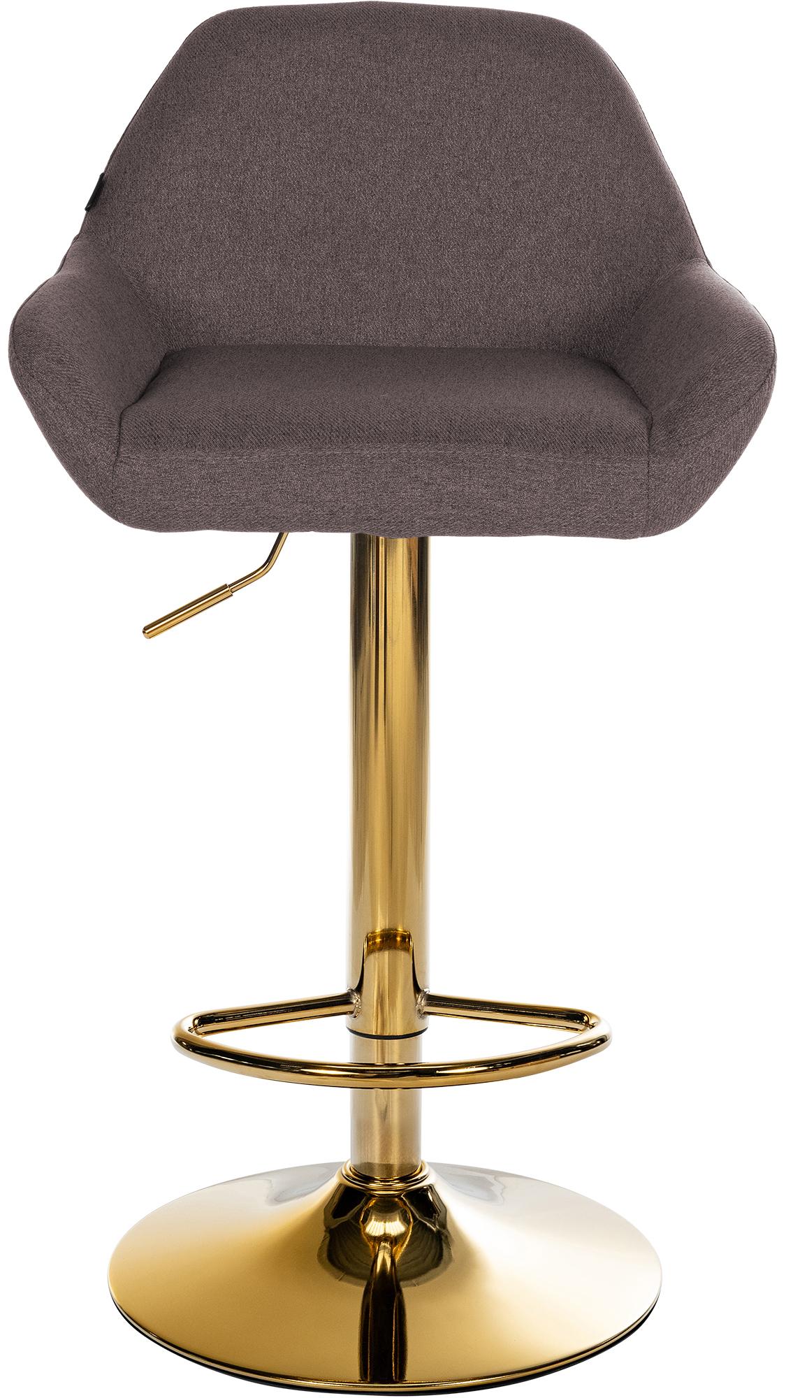 2er Set Barhocker Braga Gold Stoff braun