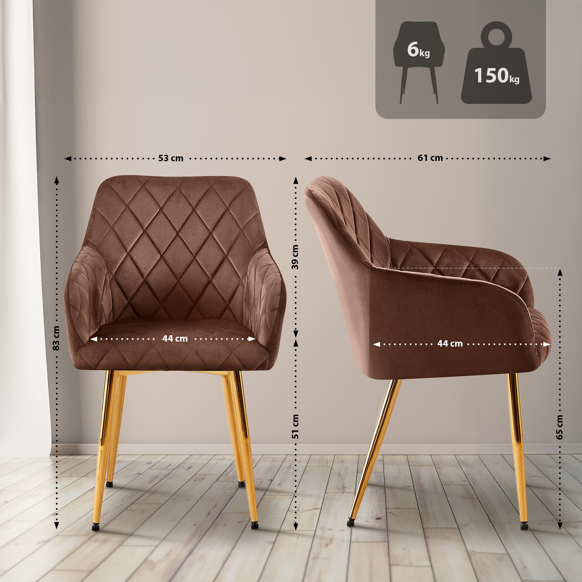 2er Set Esszimmerstühle Monett Samt