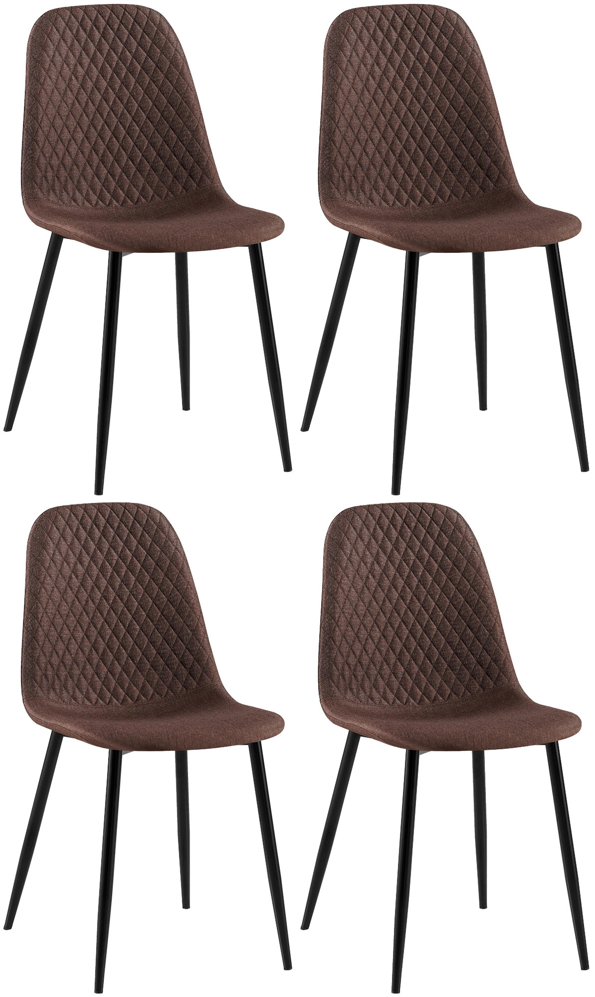 4er Set Stühle Giverny braun Stoff