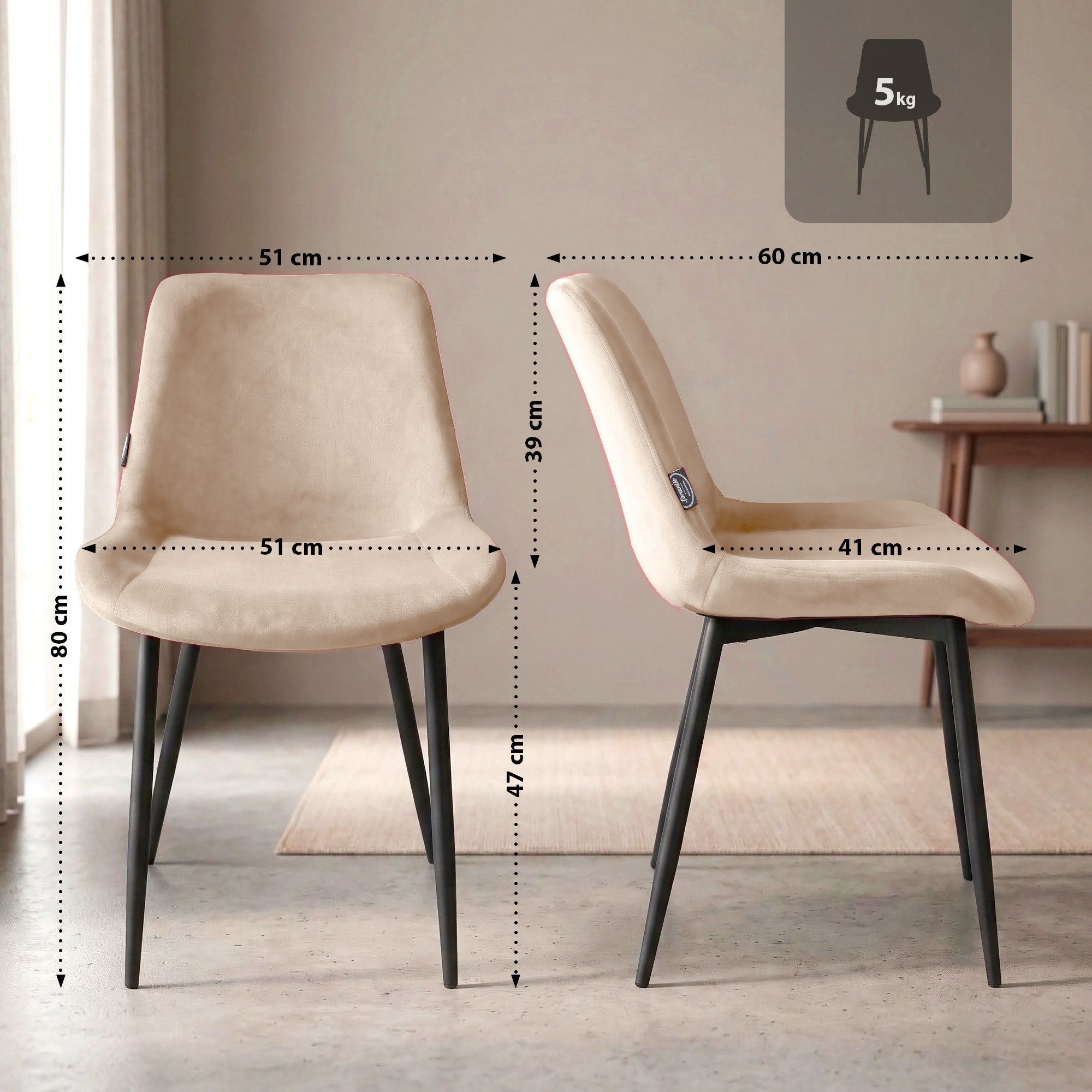 4er Set Esszimmerstühle Victoria Samt