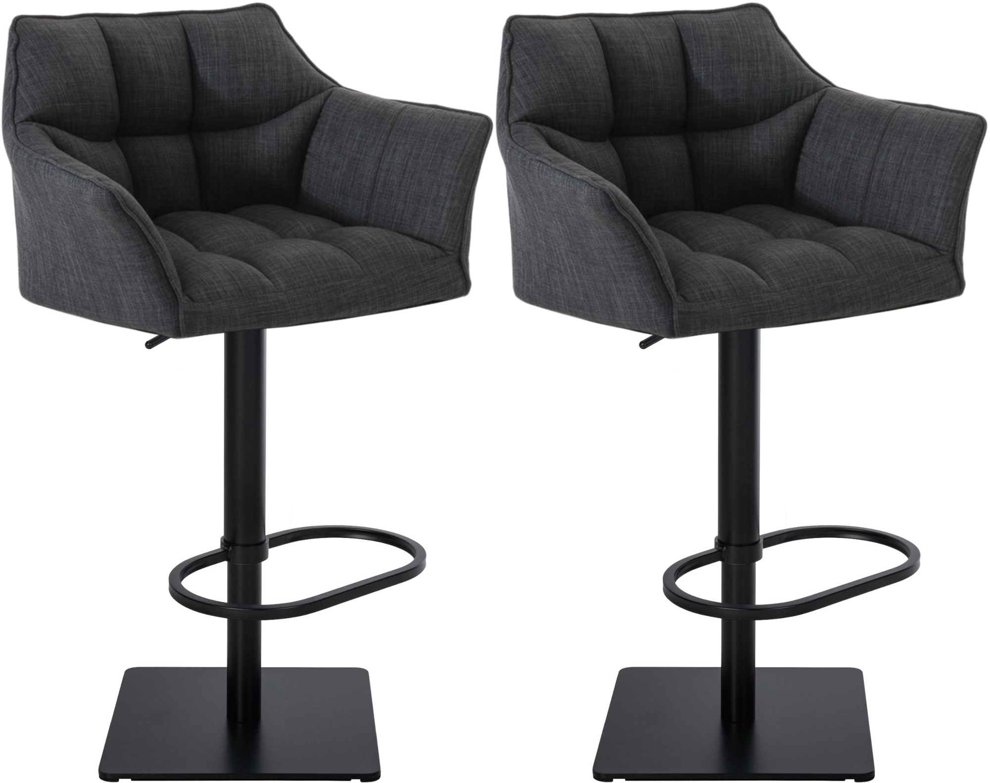2er Set Barhocker Damaso Stoffbezug