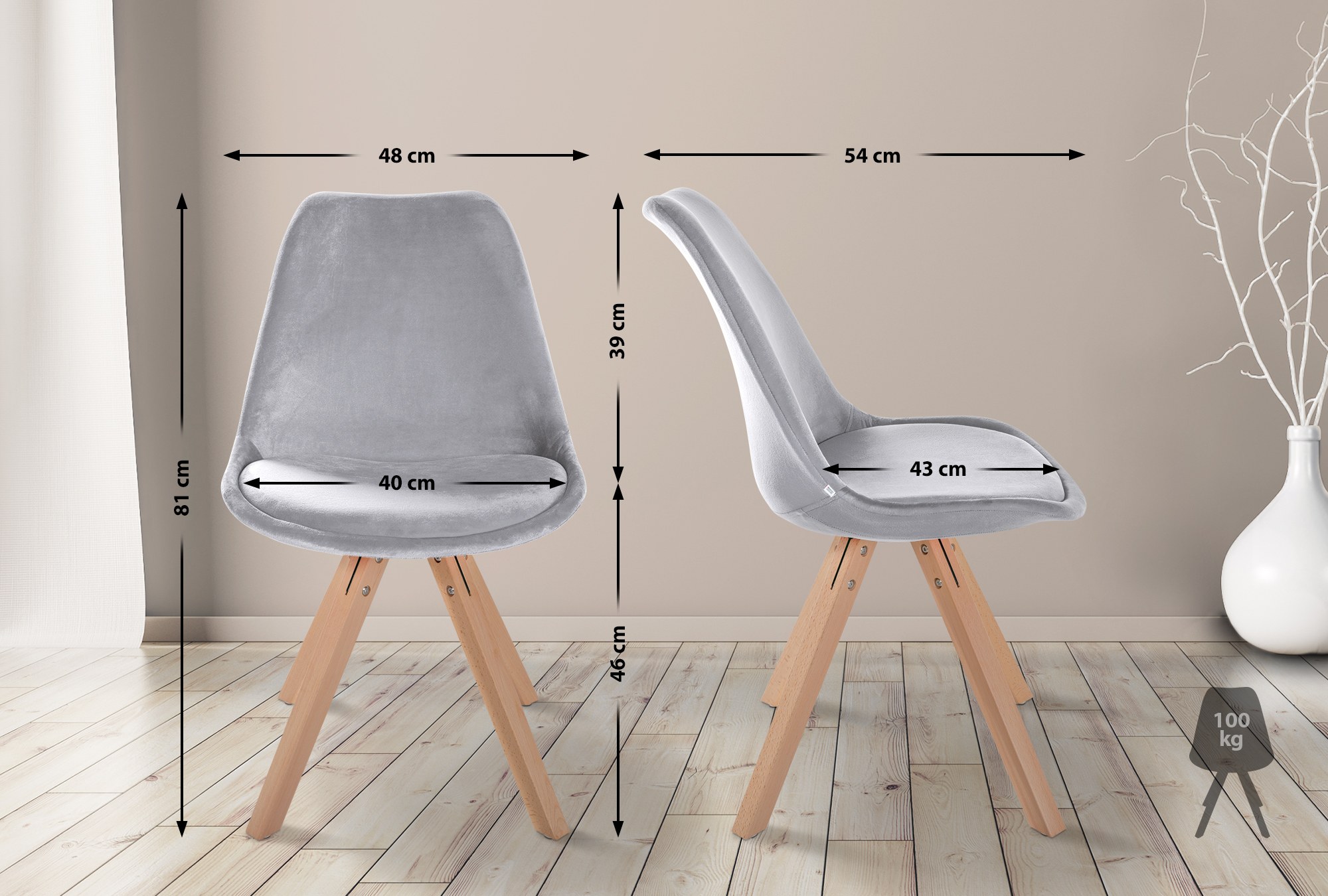 4er Set Stühle Sofia Samt