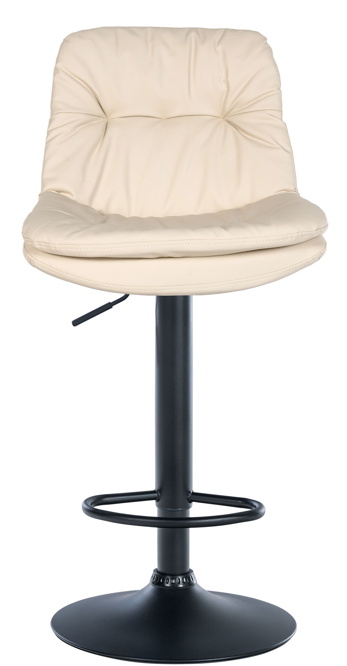 Barhocker Laurel Kunstleder Metall matt schwarz creme