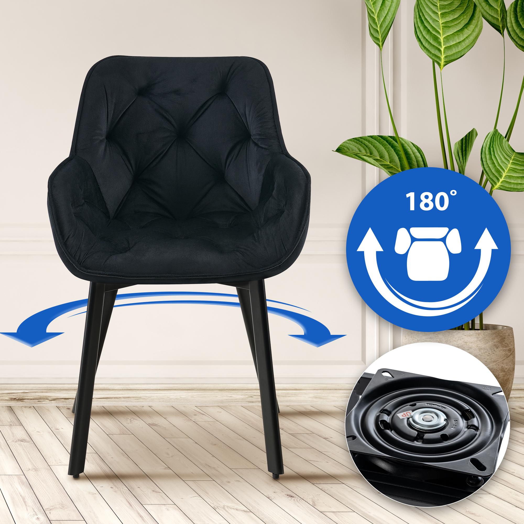 2er Set Drehbarer Esszimmerstuhl Antigo Samt