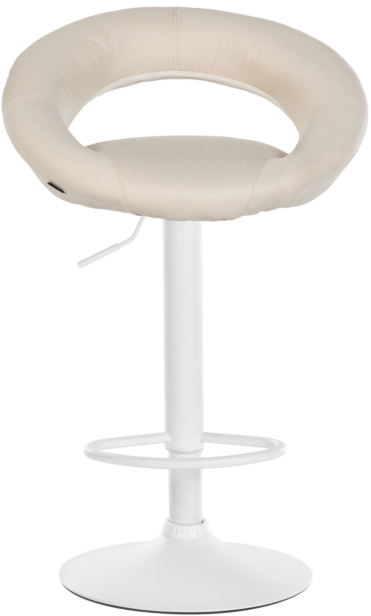 2er Set Barhocker Olinda Stoff creme weiß