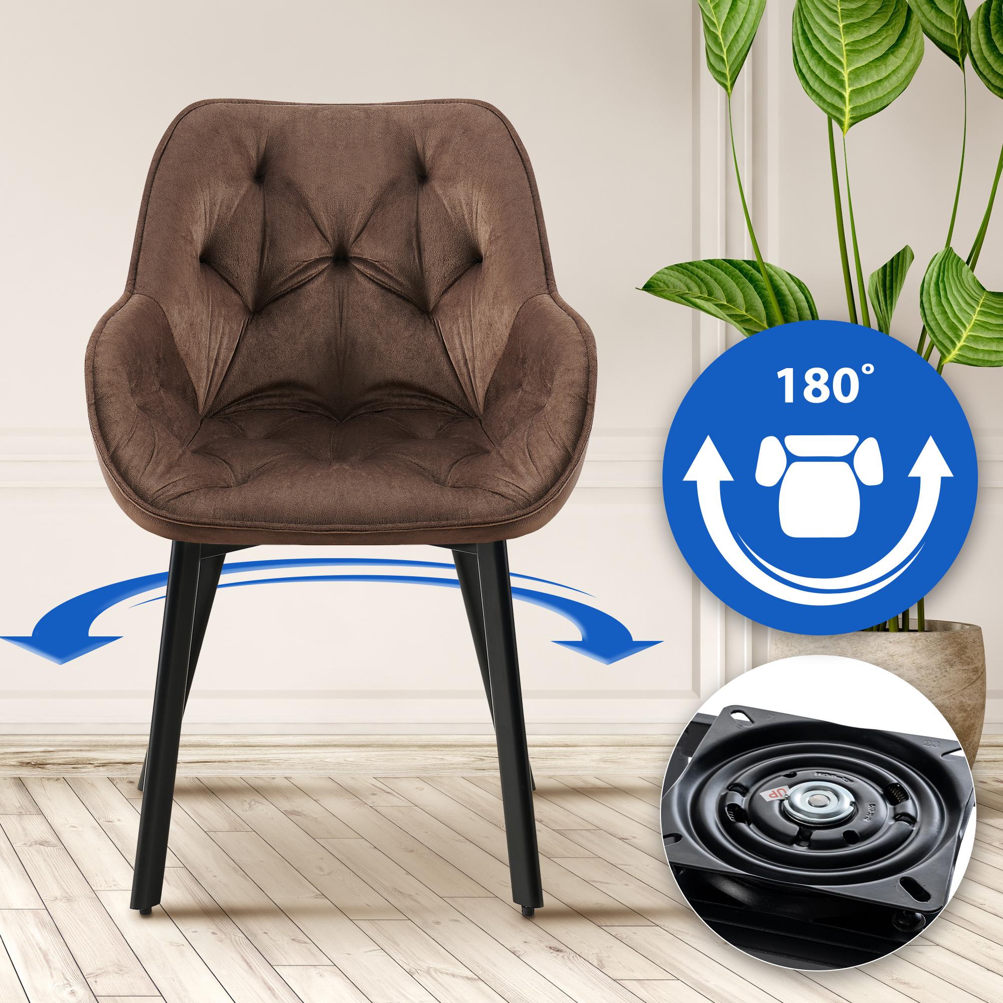 2er Set Drehbarer Esszimmerstuhl Antigo Samt