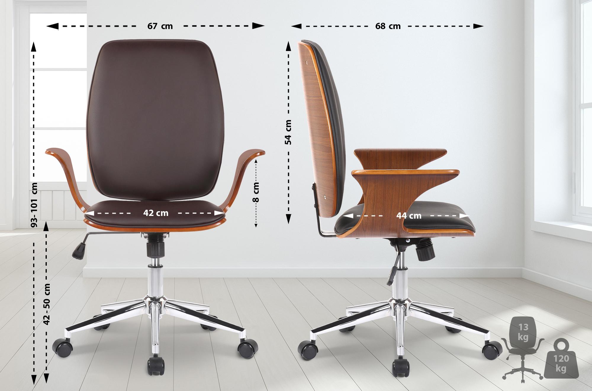 Bürostuhl Burbank walnuss/braun Kunstleder