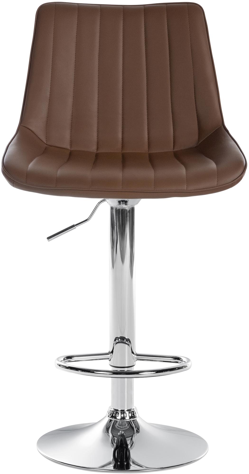 2er Set Barhocker Toni Kunstleder Metall in Chromoptik braun
