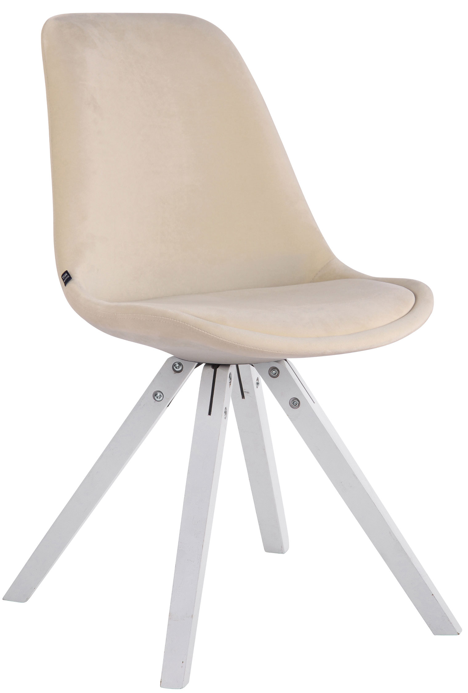 4er Set Stühle Toulouse Samt Square creme weiß