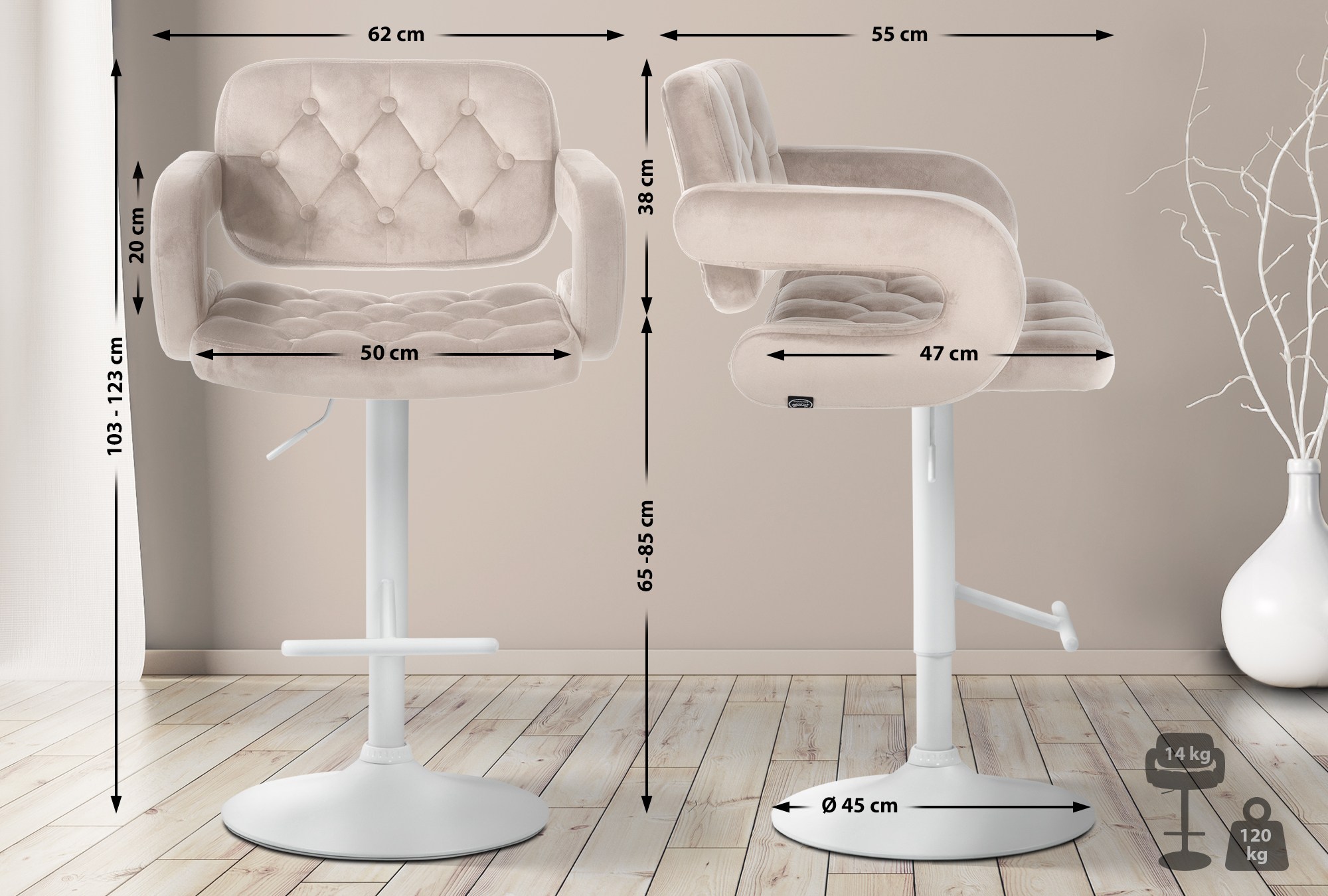 Barhocker Dublin Samt