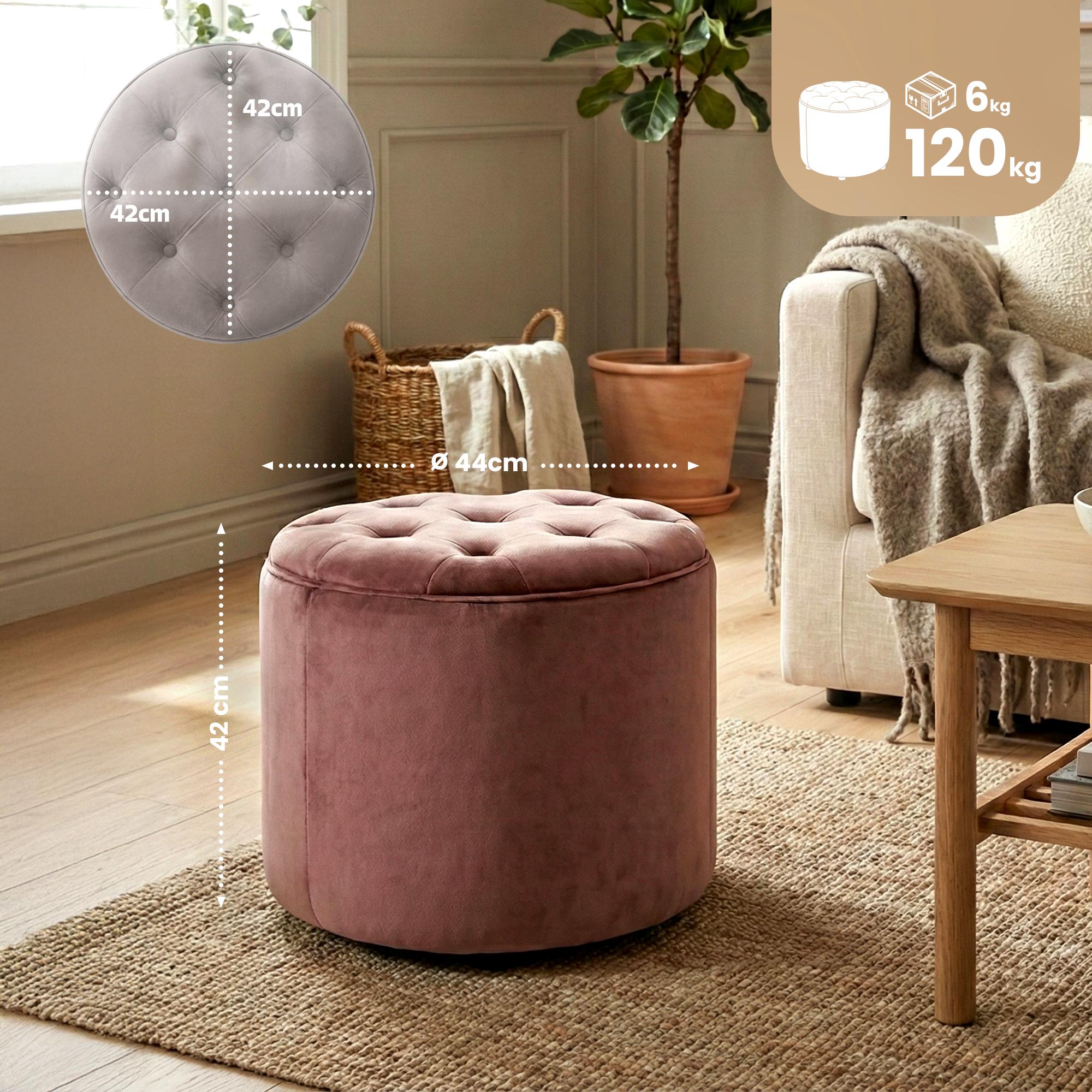 Sitzhocker Pantin Samt pink