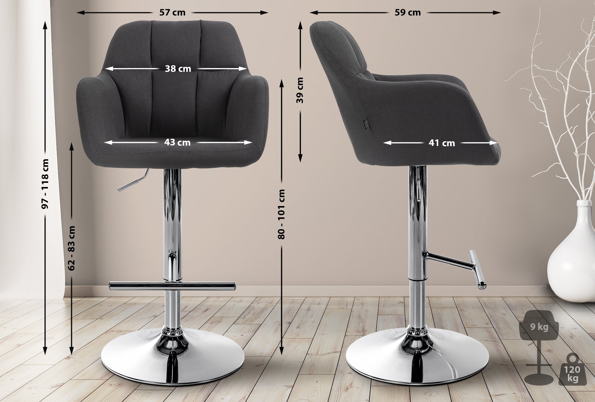 Barhocker Natoma Stoff