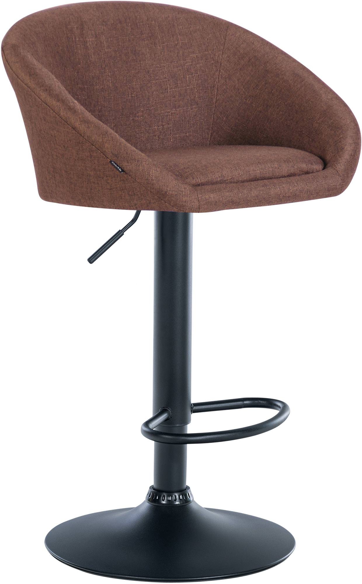 Barhocker Davie Stoff Metall matt schwarz braun