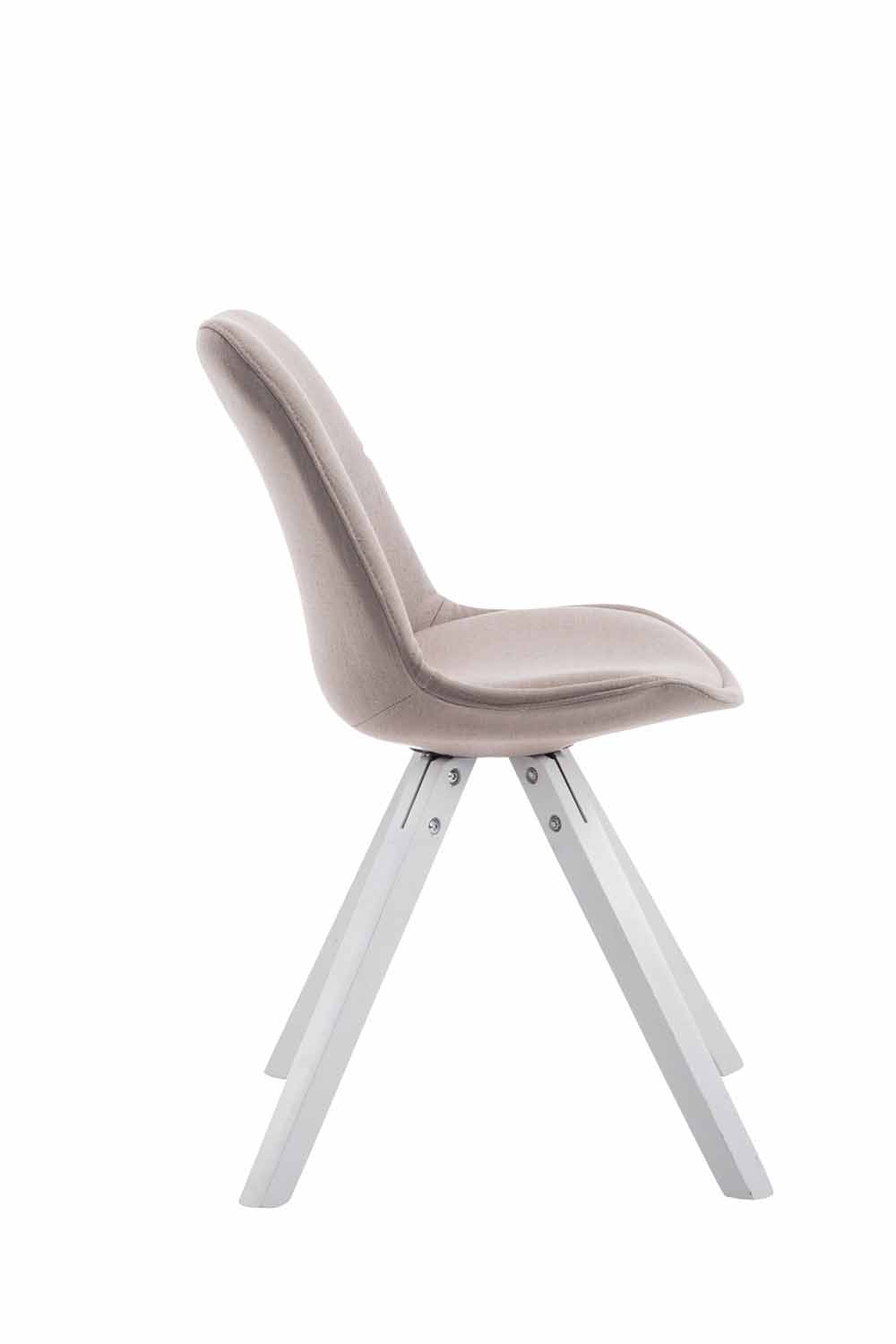 Besucherstuhl Toulouse Stoff Square taupe weiß